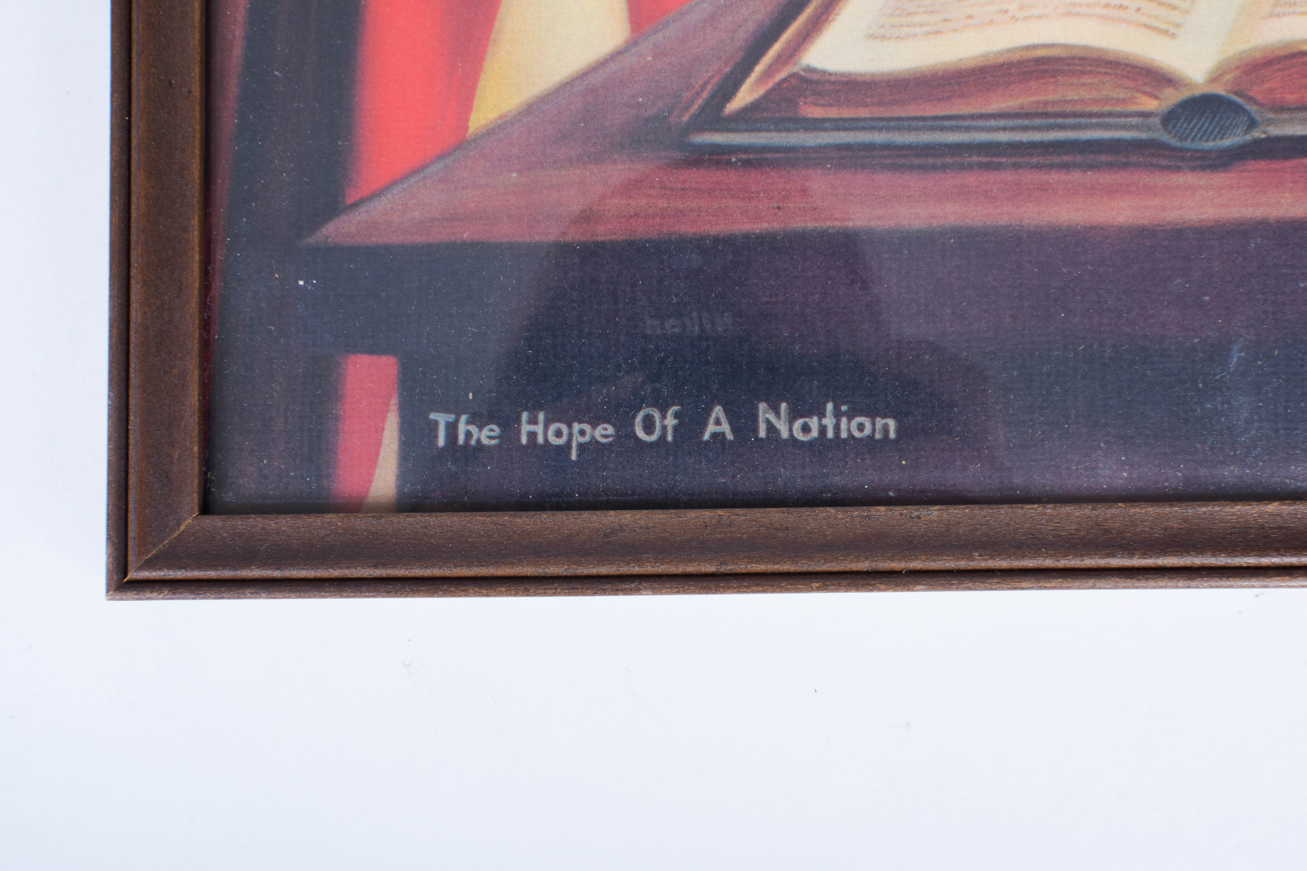 Vintage Pair of Patriotic Prints: "Hope of a Nation" and "Our Flag"