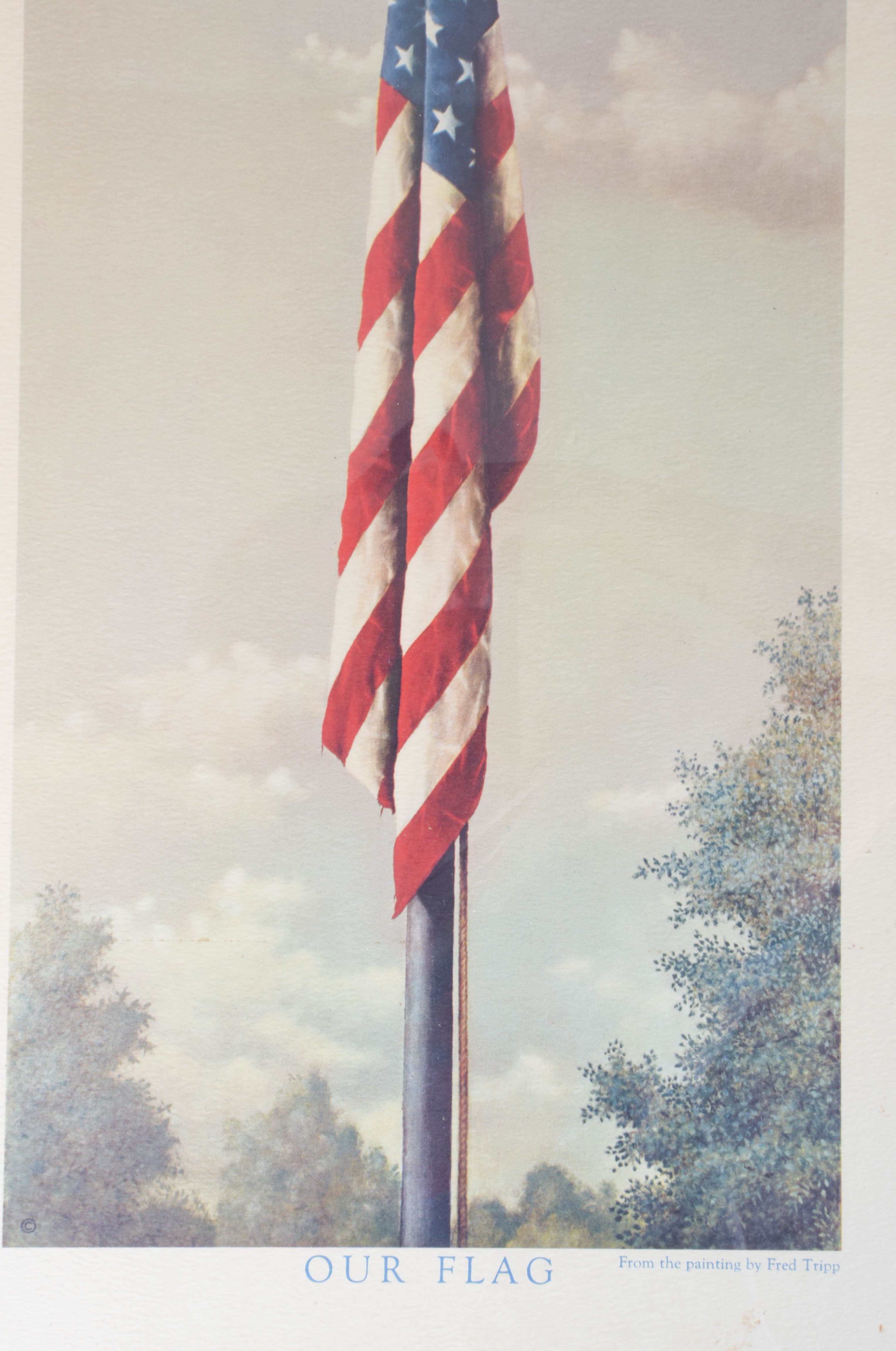 Vintage Pair of Patriotic Prints: "Hope of a Nation" and "Our Flag"