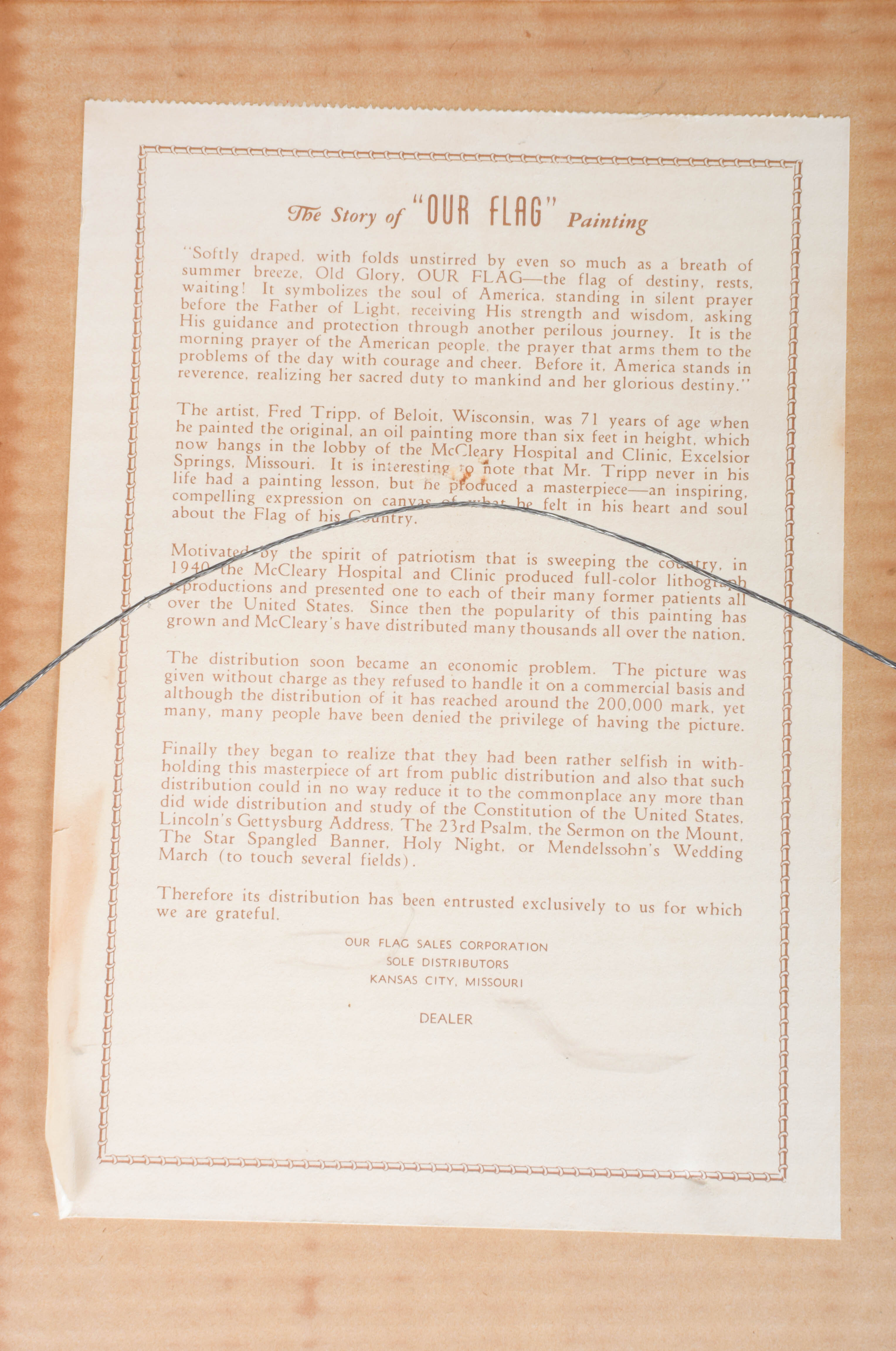 Vintage Pair of Patriotic Prints: "Hope of a Nation" and "Our Flag"