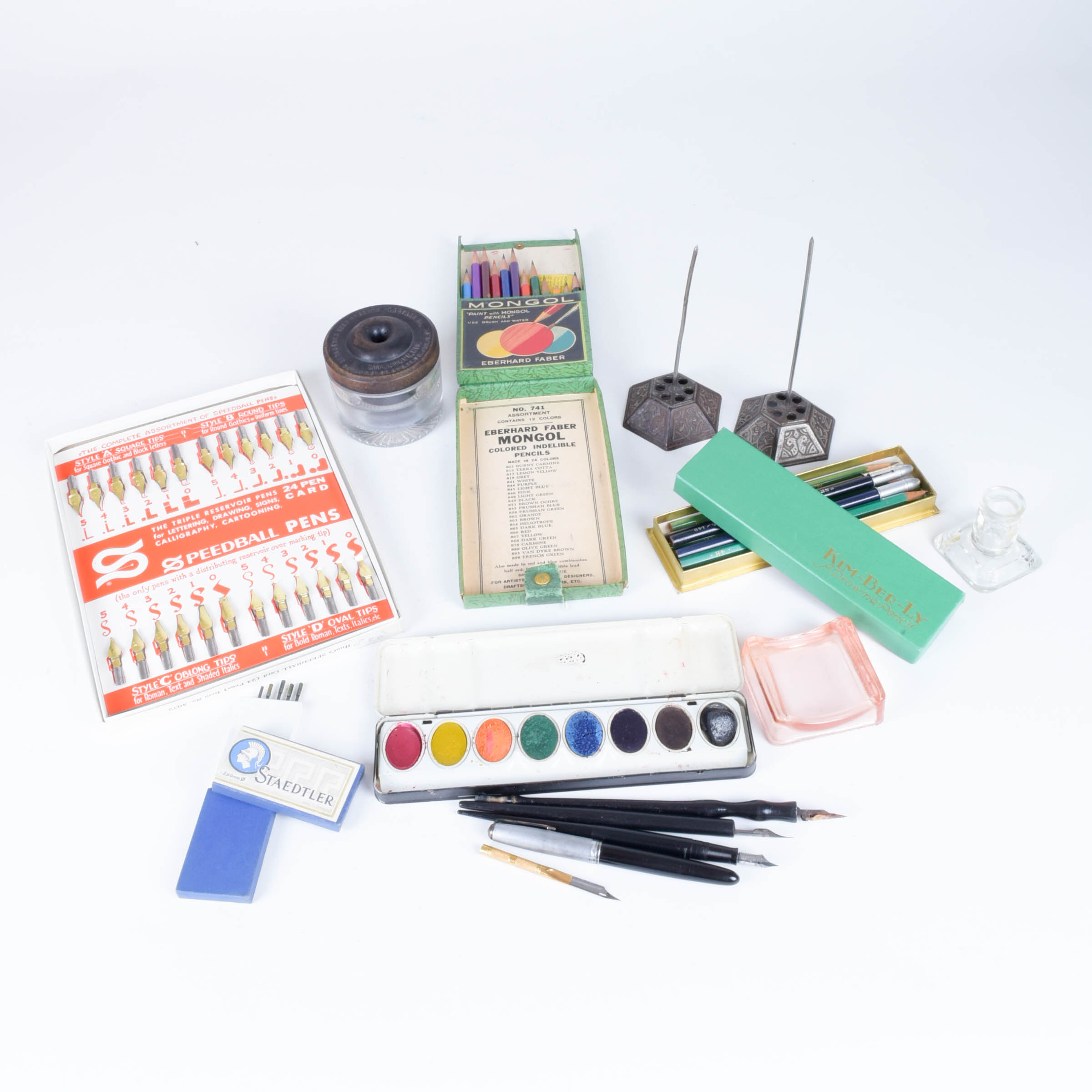 Collection of Vintage Art and Writing Supplies