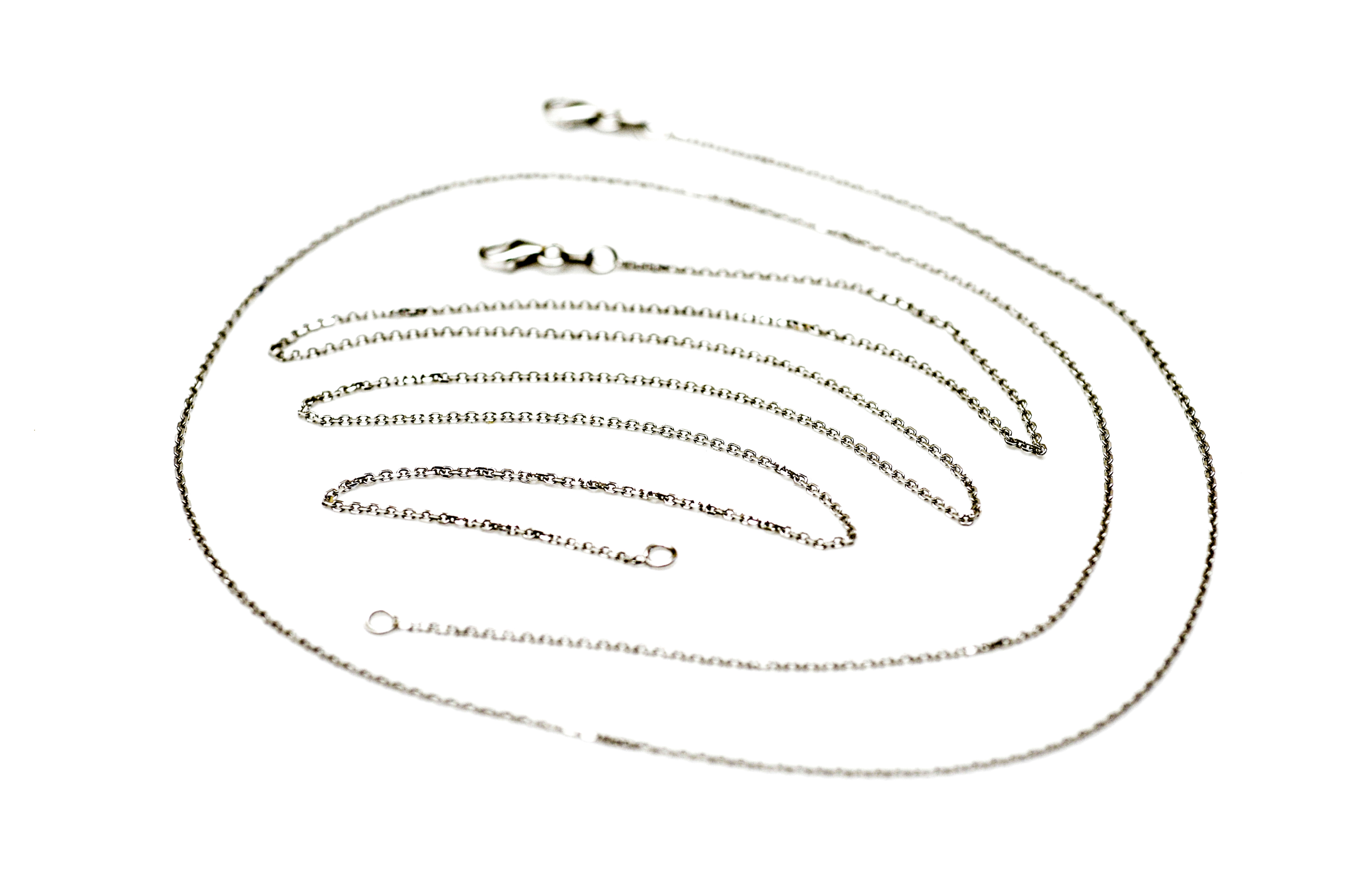 Pair of 14K White Gold Chains