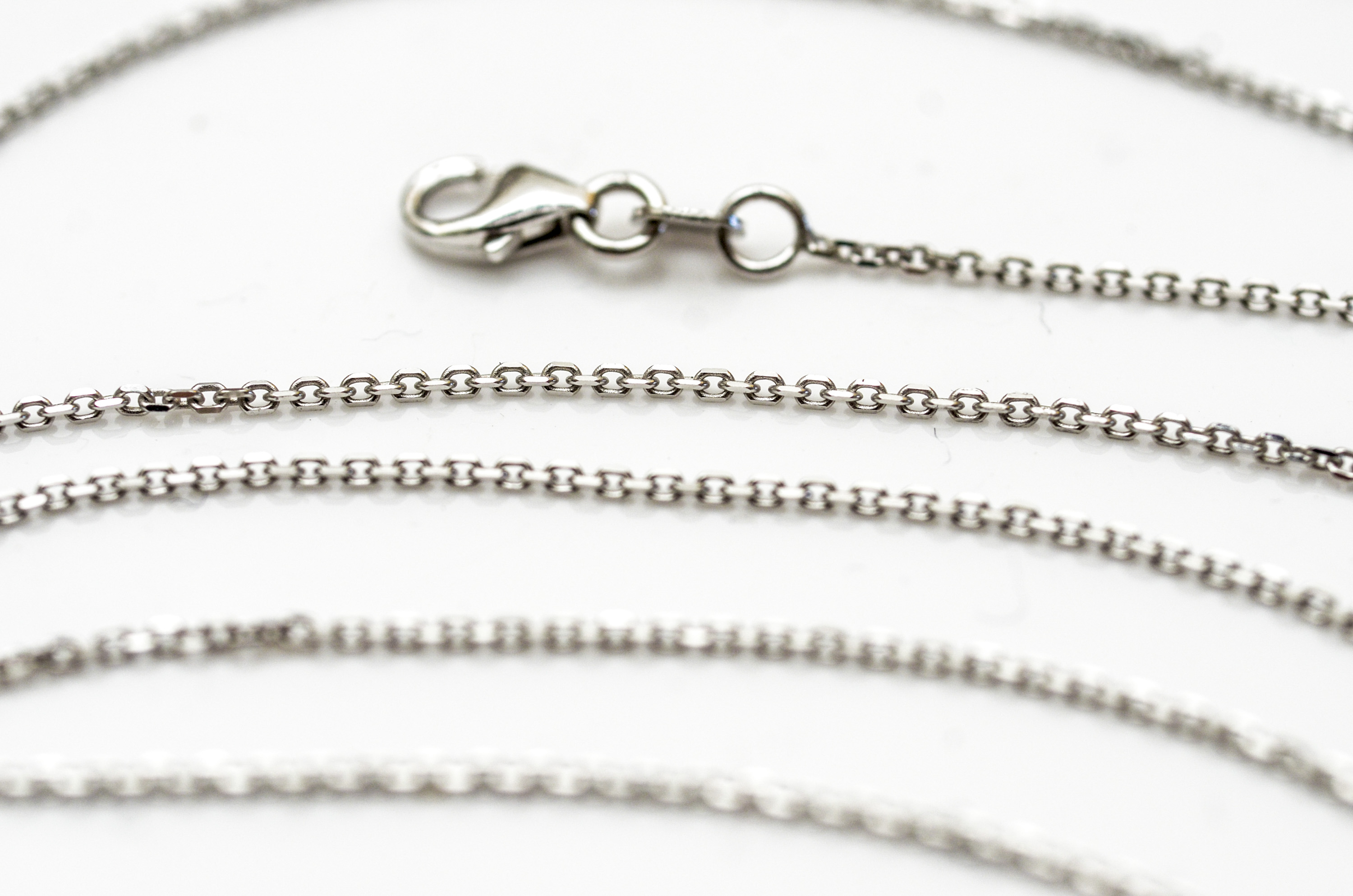 Pair of 14K White Gold Chains