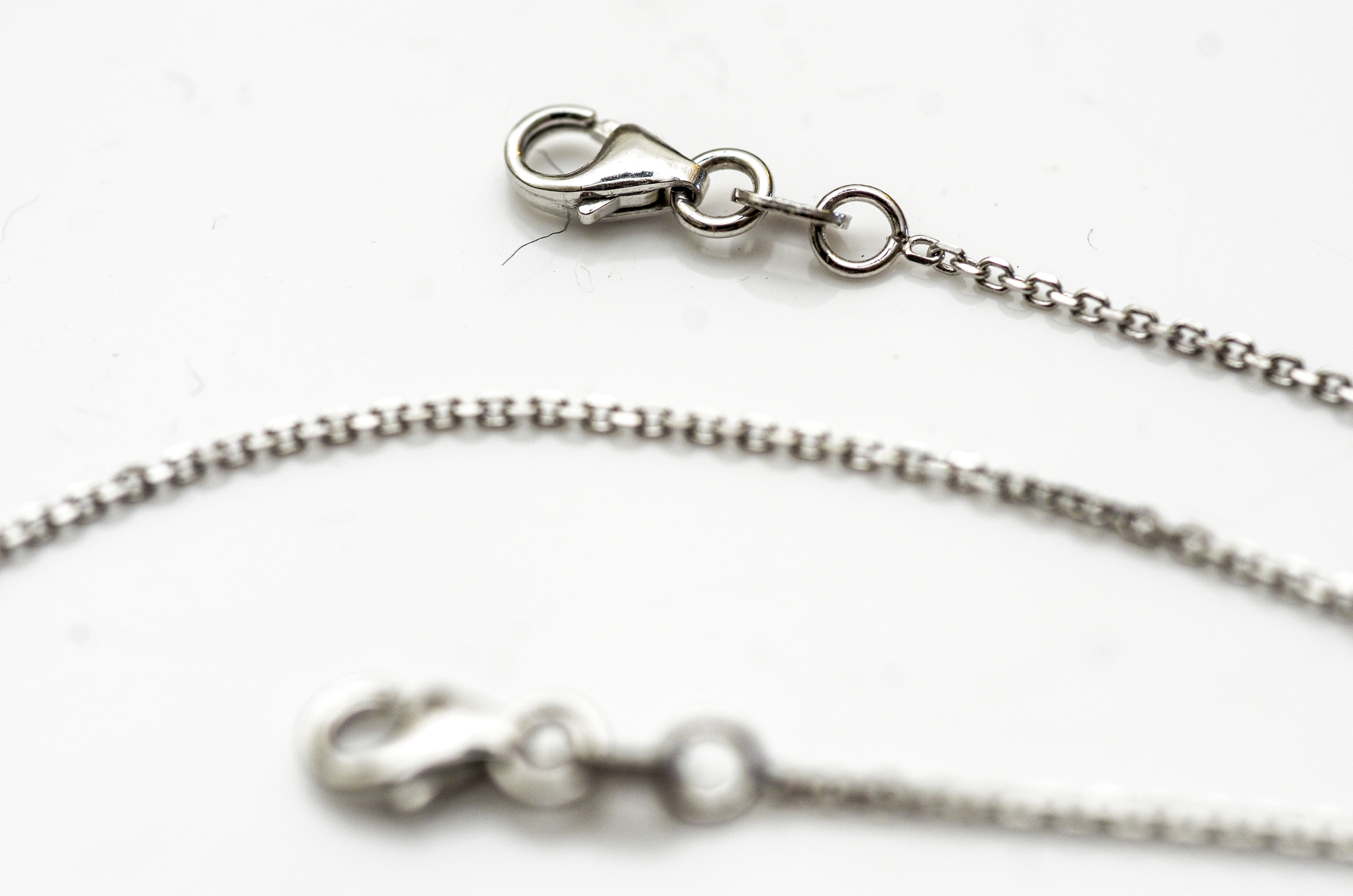 Pair of 14K White Gold Chains