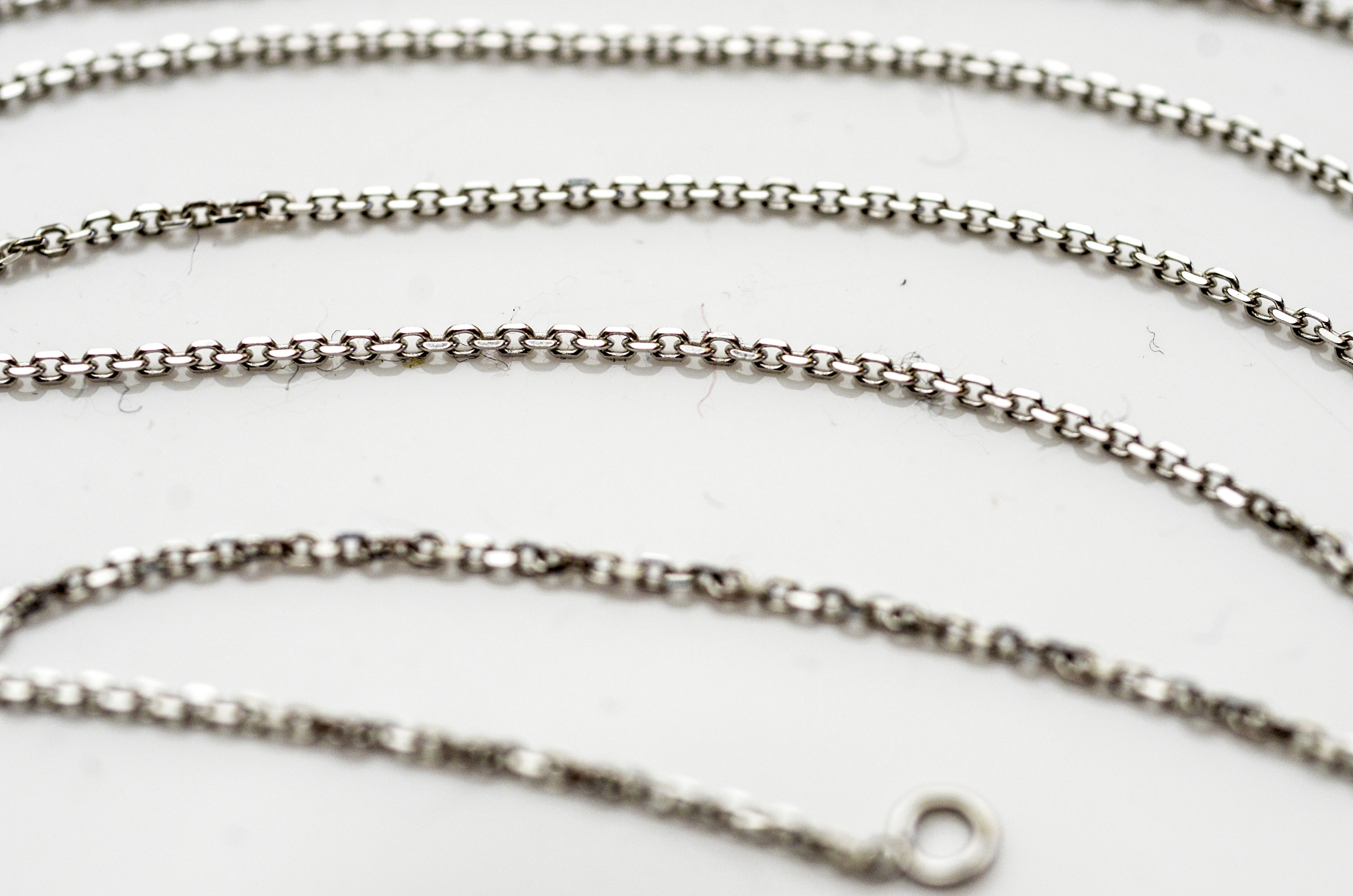 Pair of 14K White Gold Chains