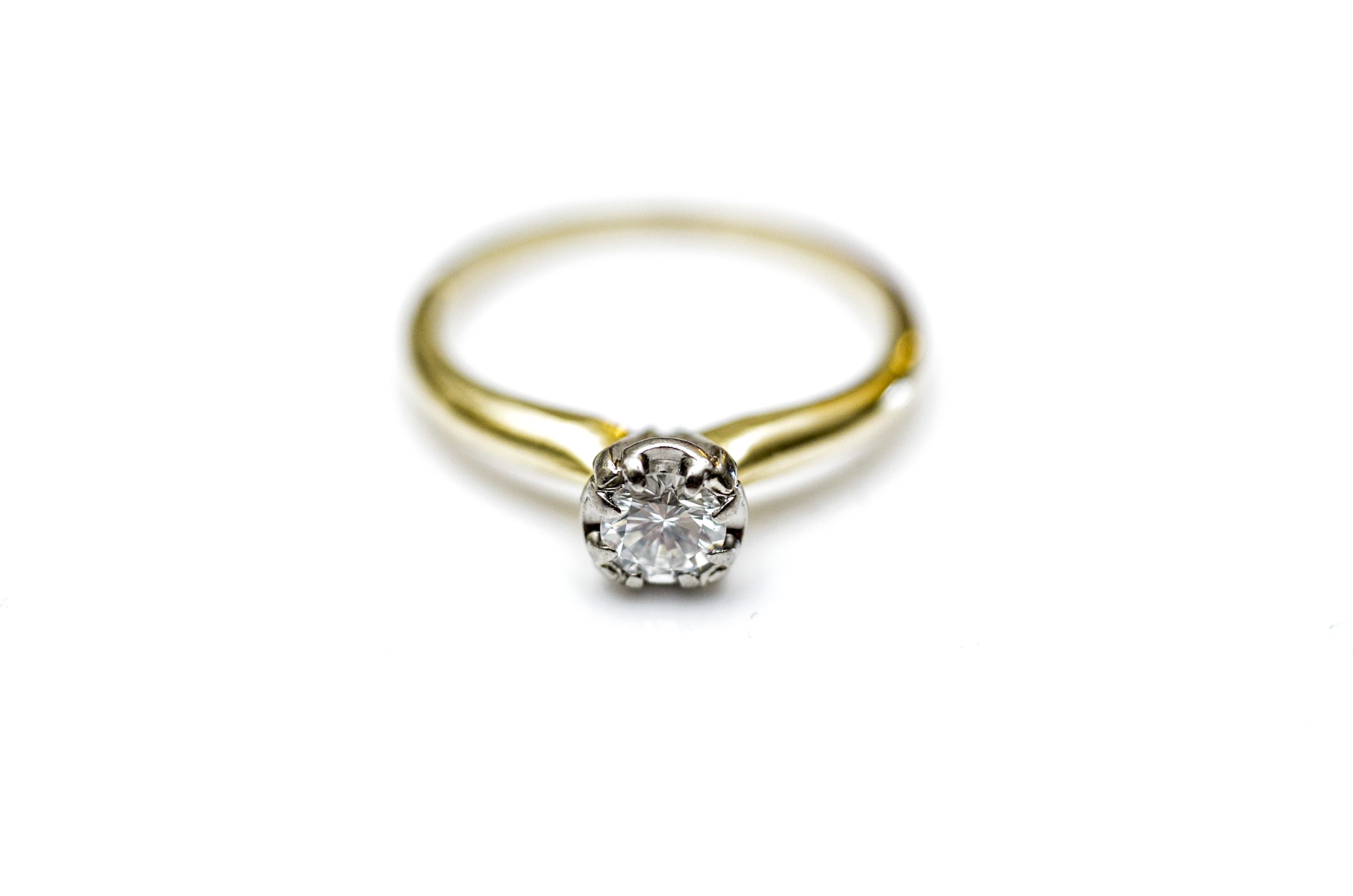 14K Yellow Gold and Diamond Ring