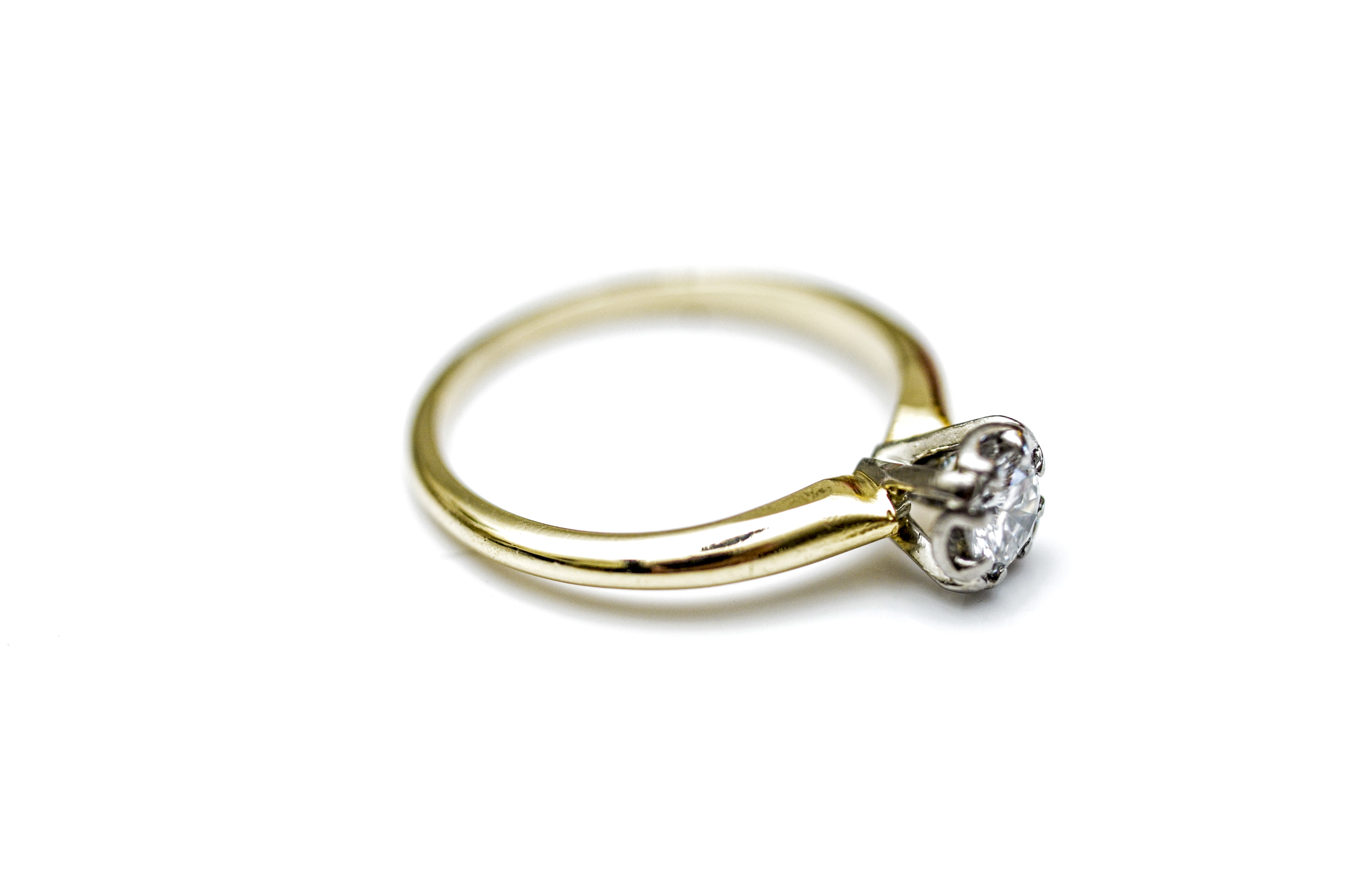 14K Yellow Gold and Diamond Ring