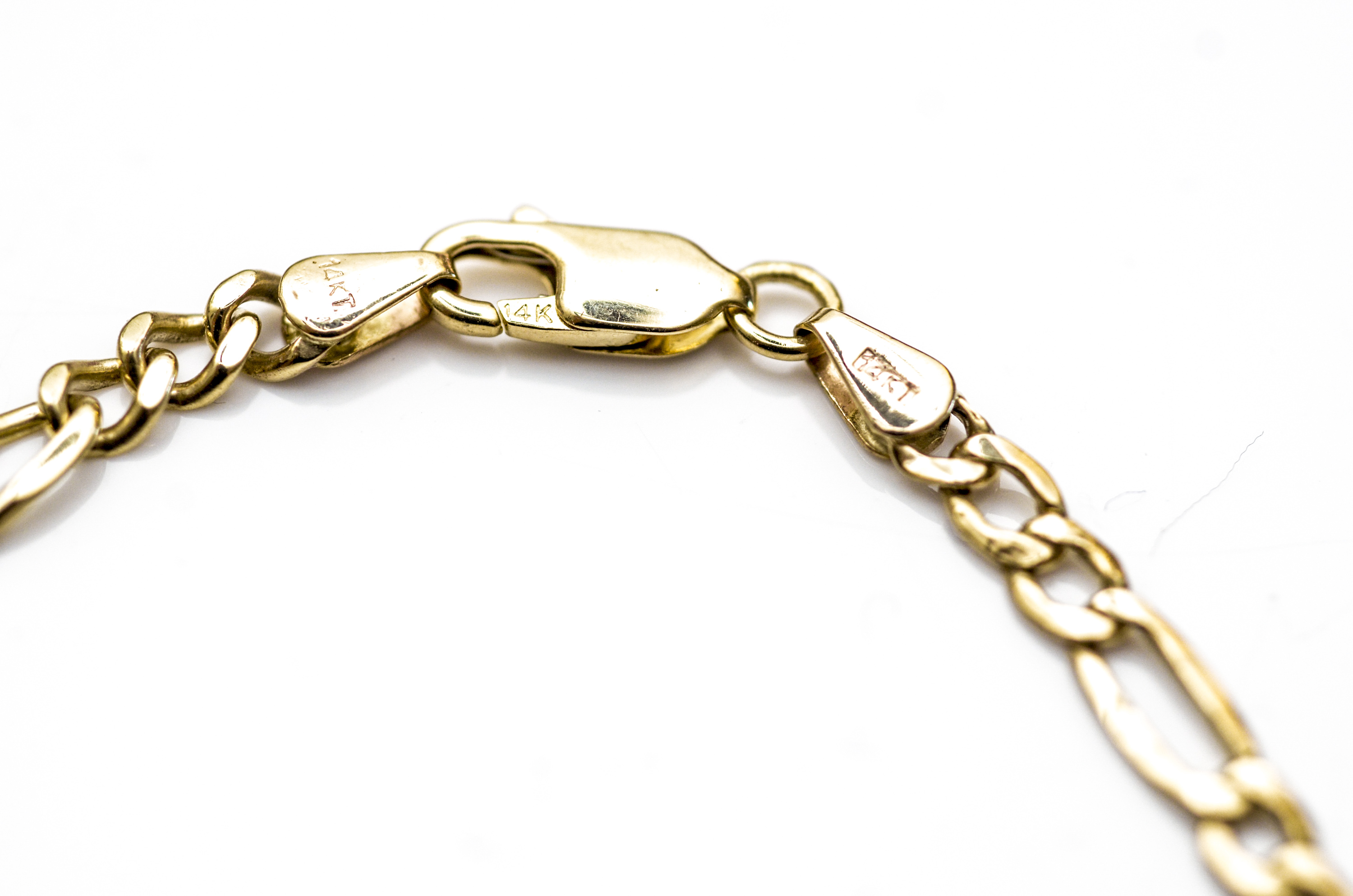 14K Yellow Gold Figaro Bracelet