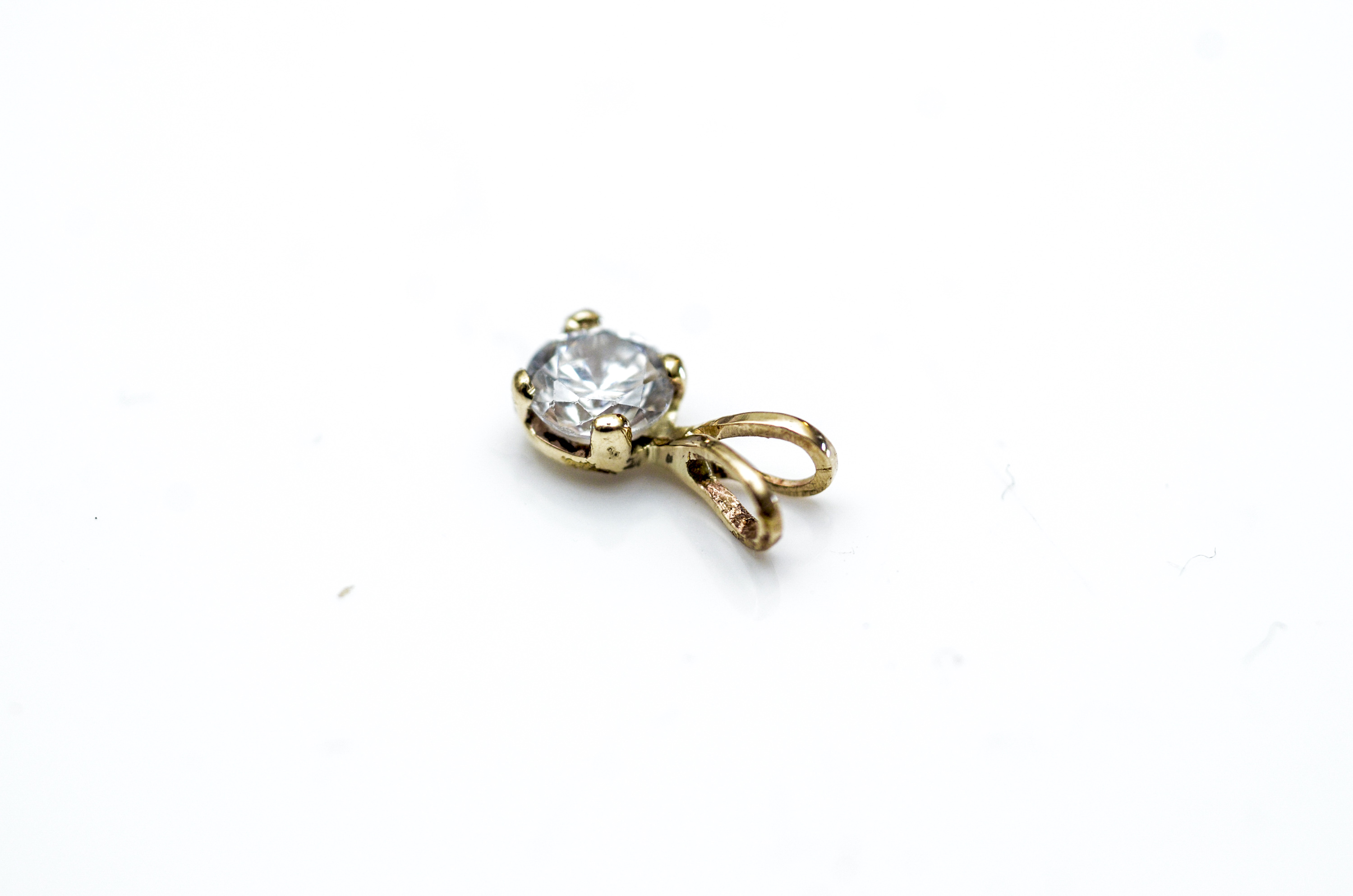 14K Yellow Gold and Cubic Zirconia Pendant