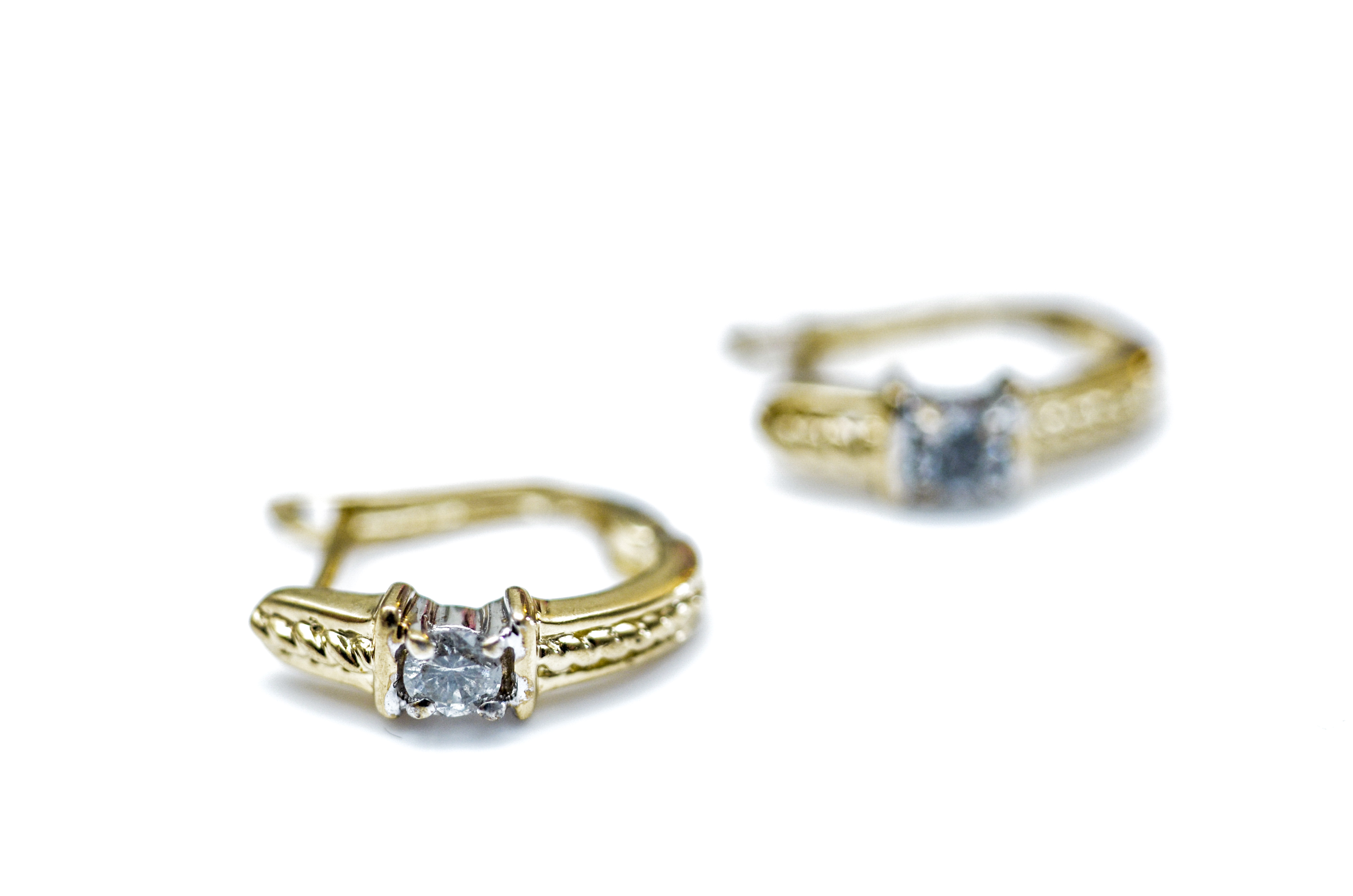 10K Yellow Gold and Diamond Earrings