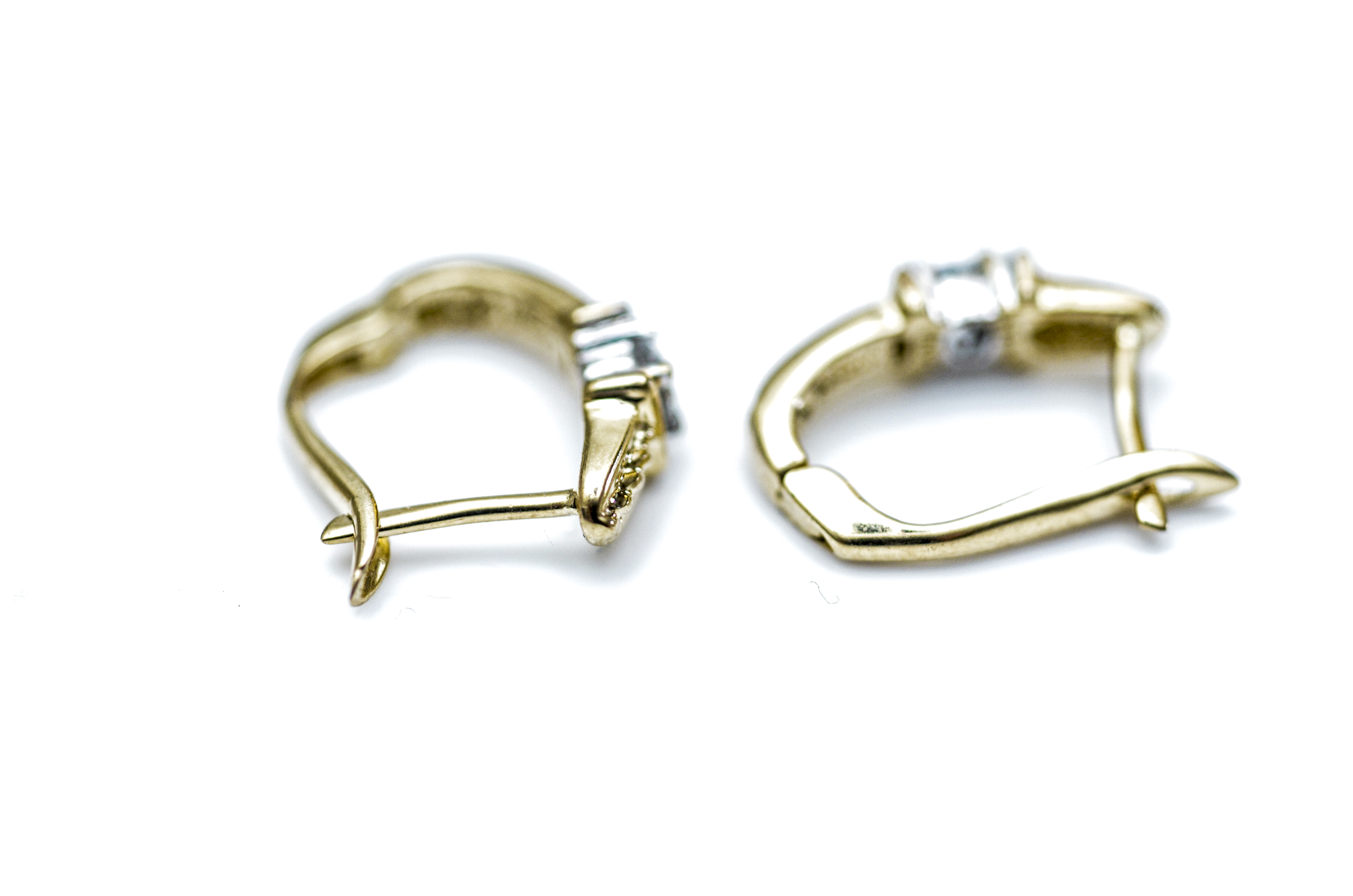 10K Yellow Gold and Diamond Earrings