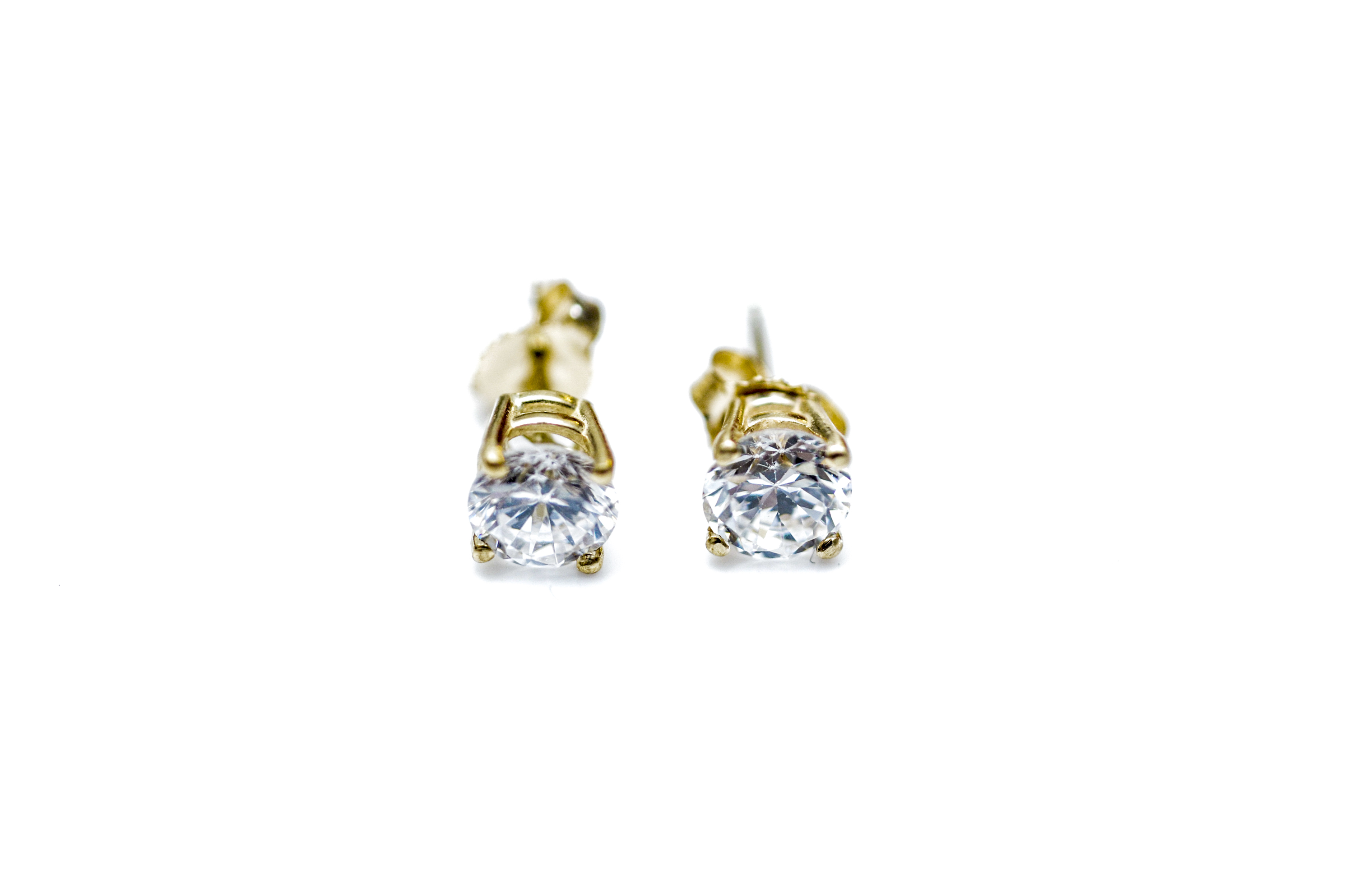 14K Yellow Gold Cubic Zirconia Earrings