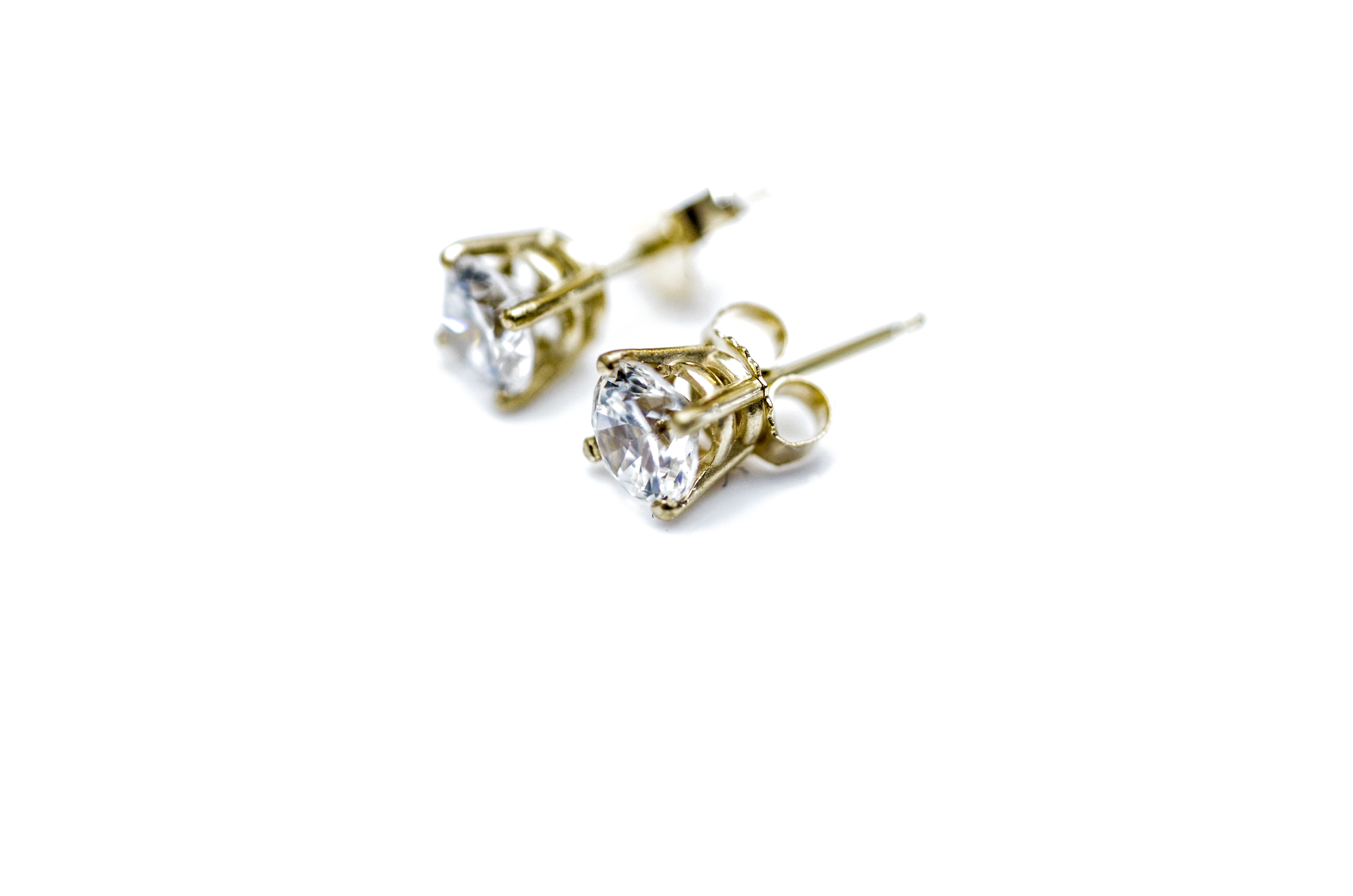 14K Yellow Gold Cubic Zirconia Earrings