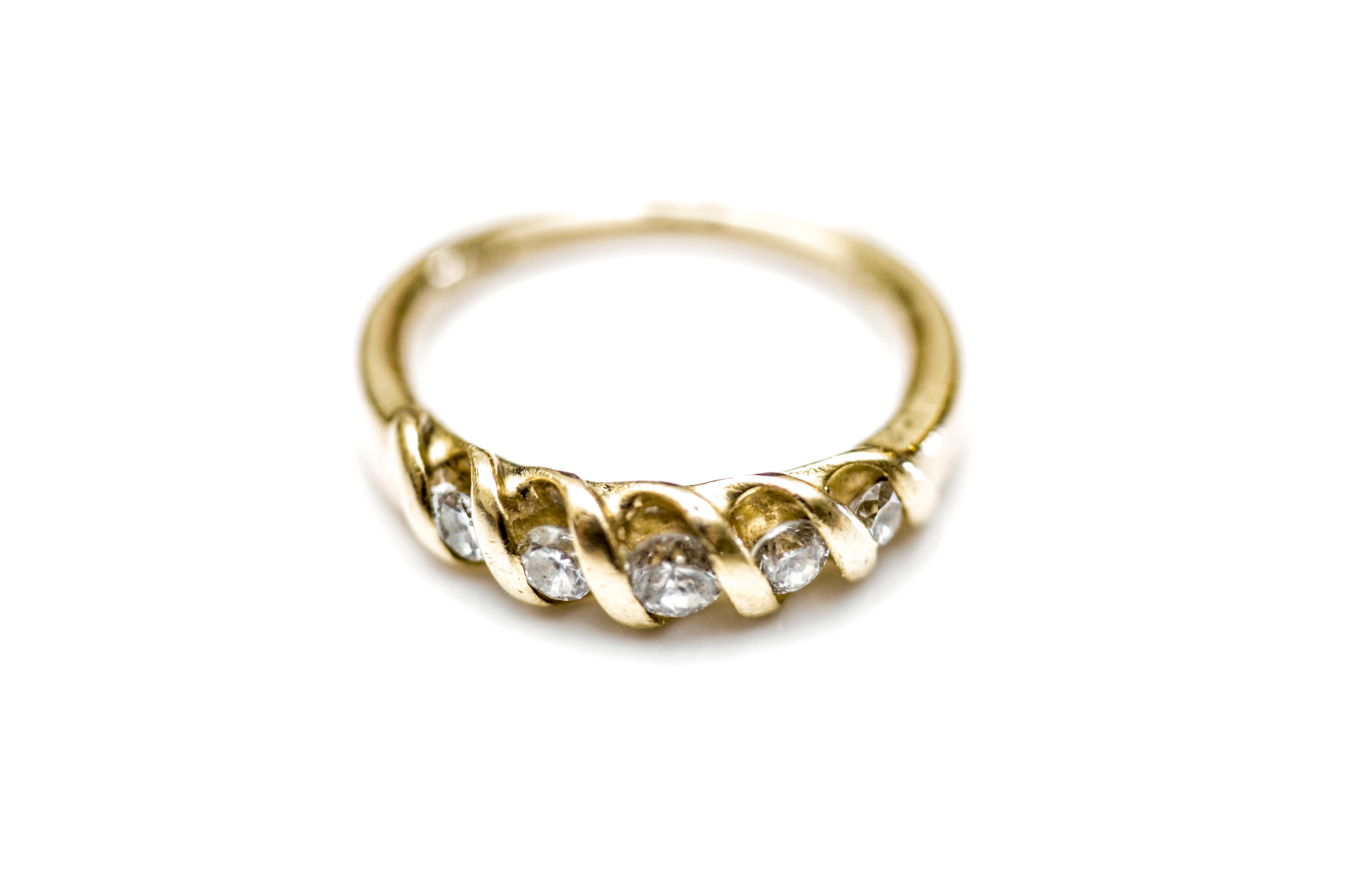 14K Yellow Gold and Diamond Band