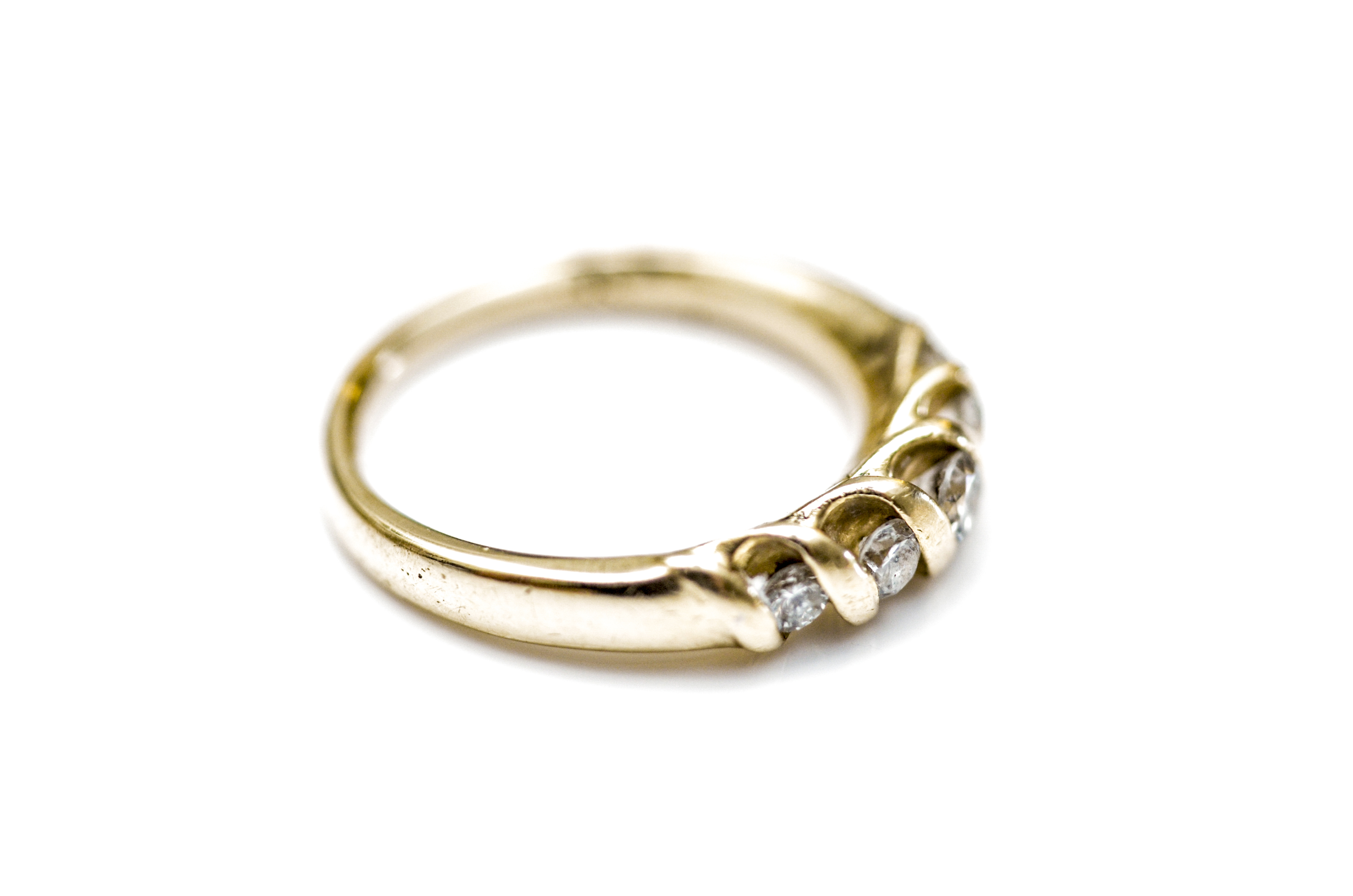 14K Yellow Gold and Diamond Band