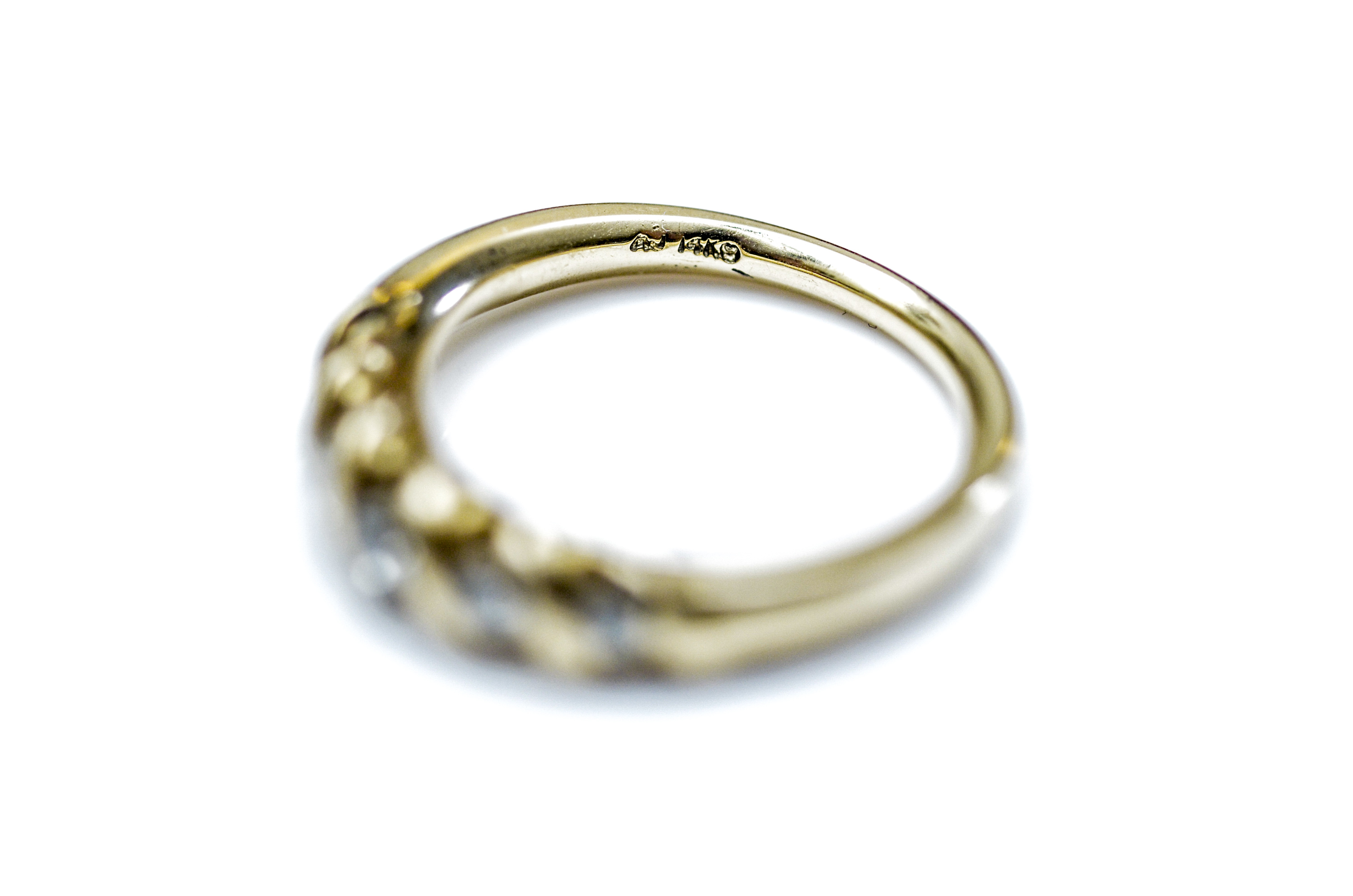 14K Yellow Gold and Diamond Band