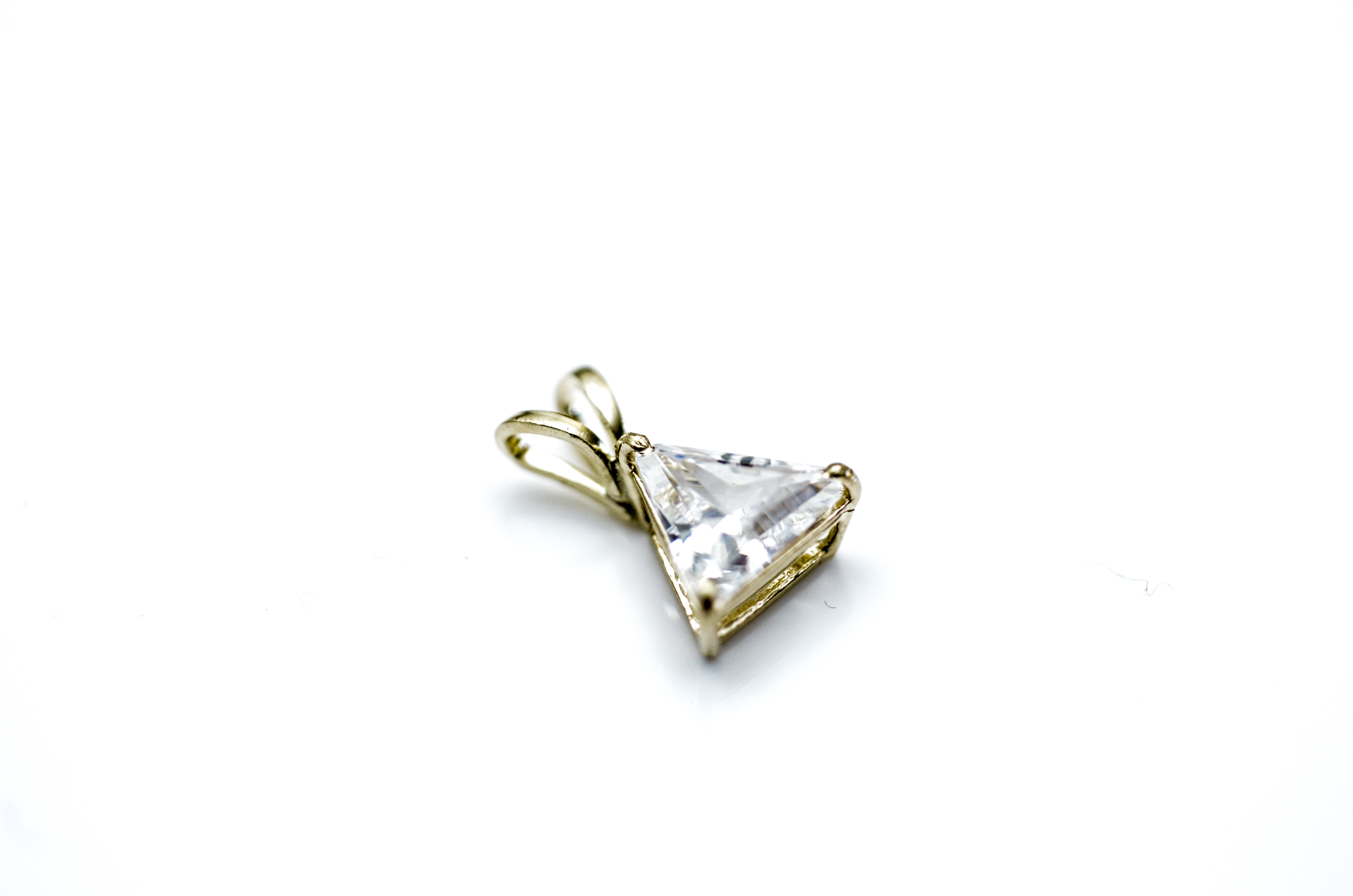 14K Yellow Gold and Cubic Zirconia Pendant