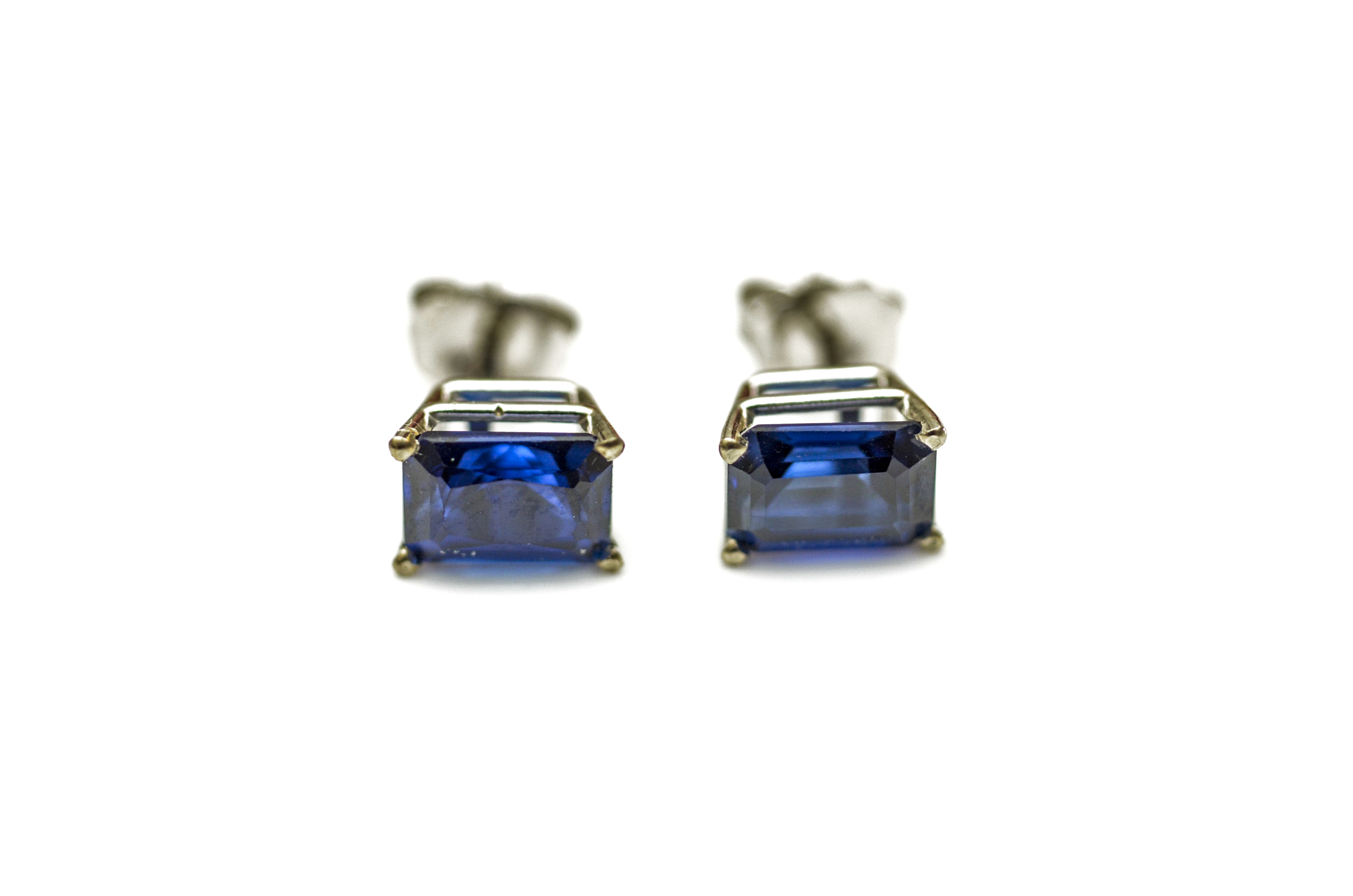 18K White Gold and Sapphire Earrings