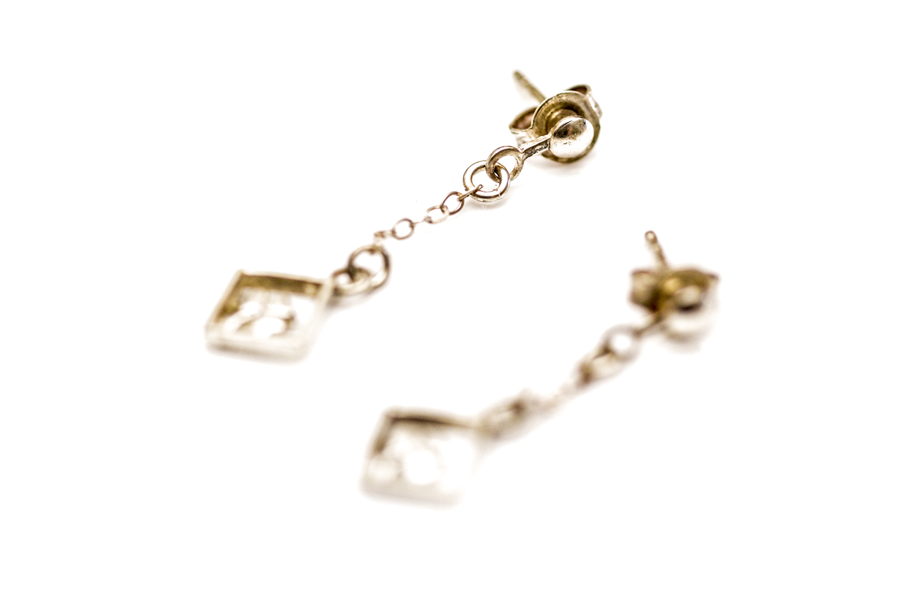 Sterling Silver Drop Earrings with Shamrocks