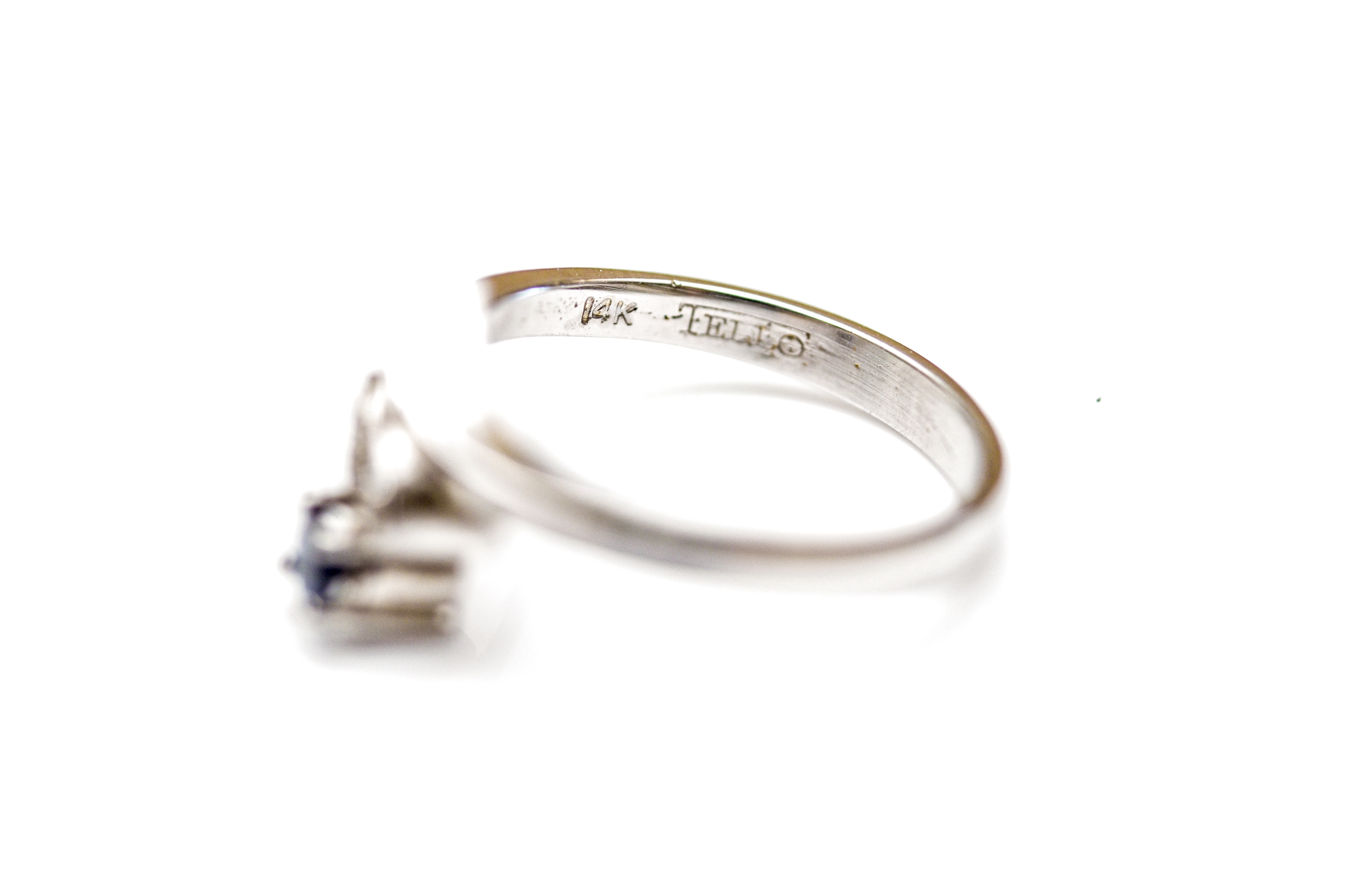 14K White Gold, Sapphire and Diamond Ring