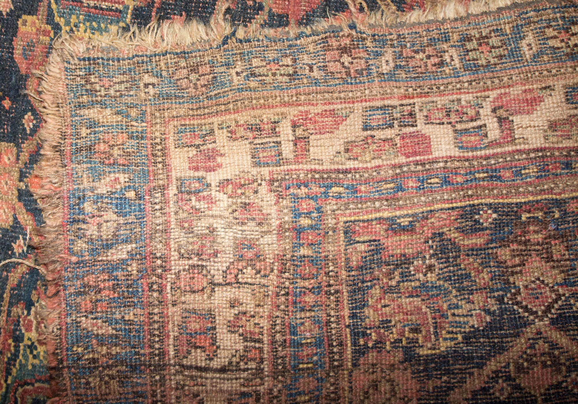 Antique Handwoven Caucasian Area Rug