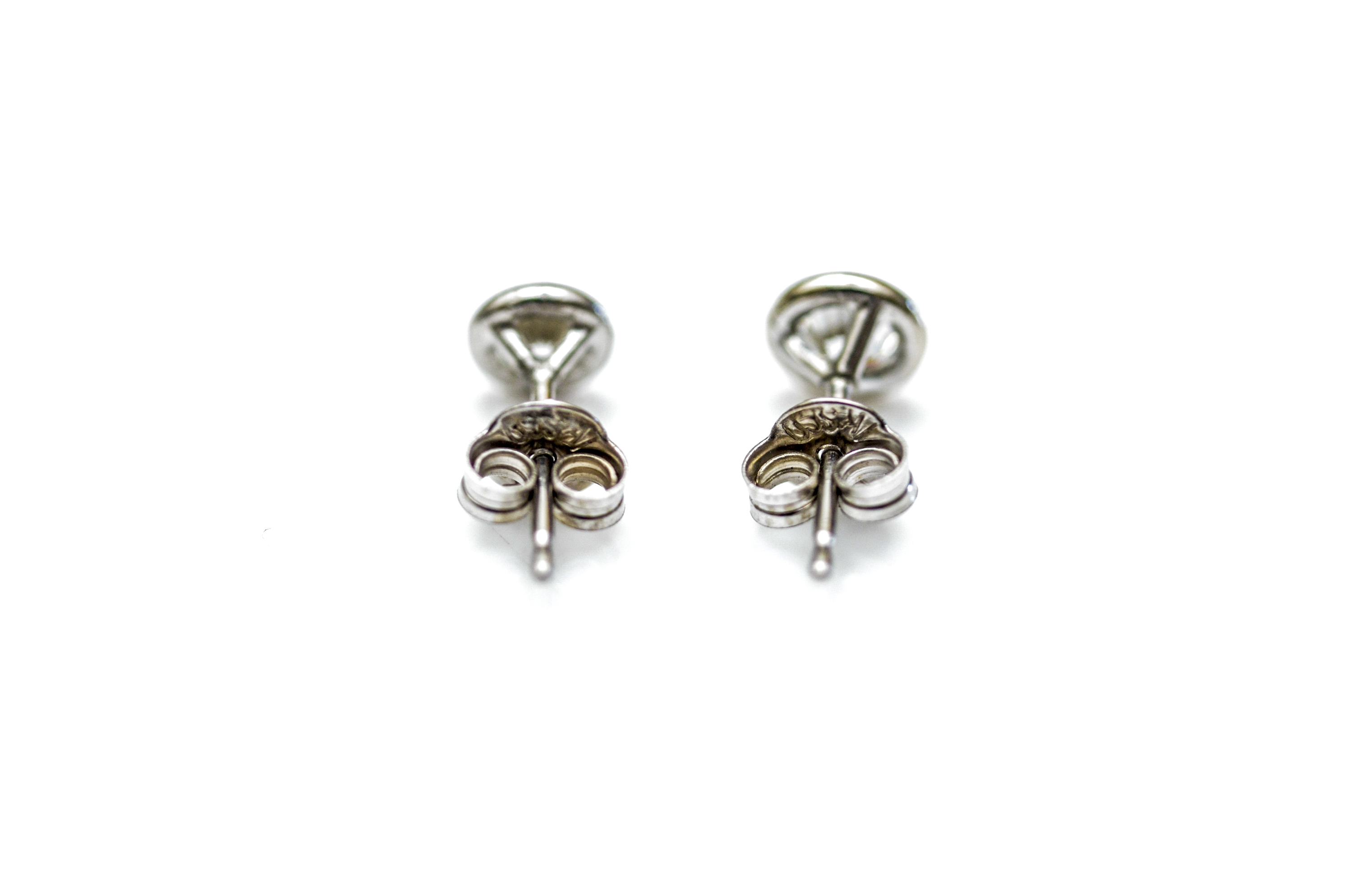 14K White Gold Martini Style Cubic Zirconia Earrings