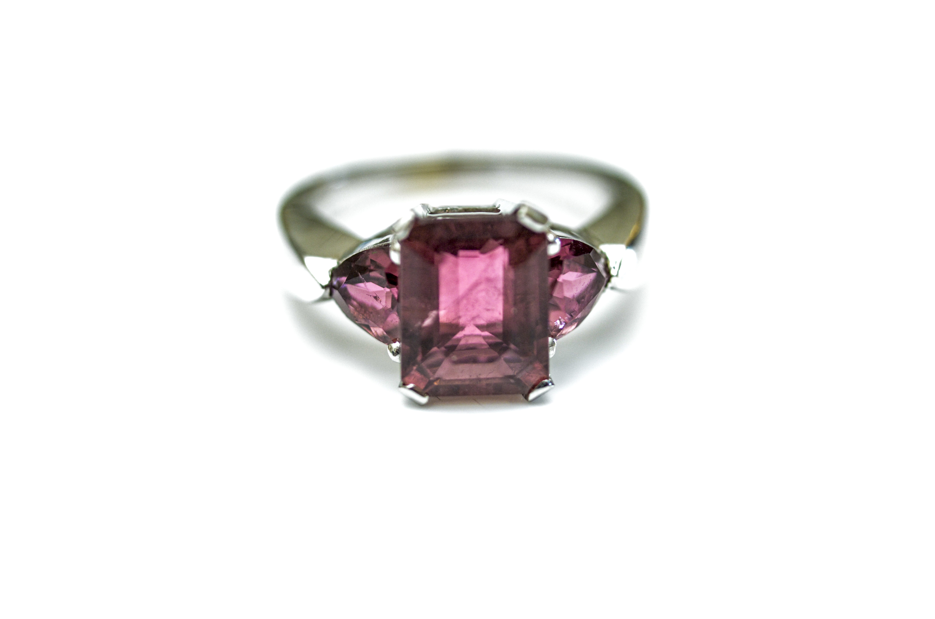 18K White Gold and Pink Tourmaline Ring