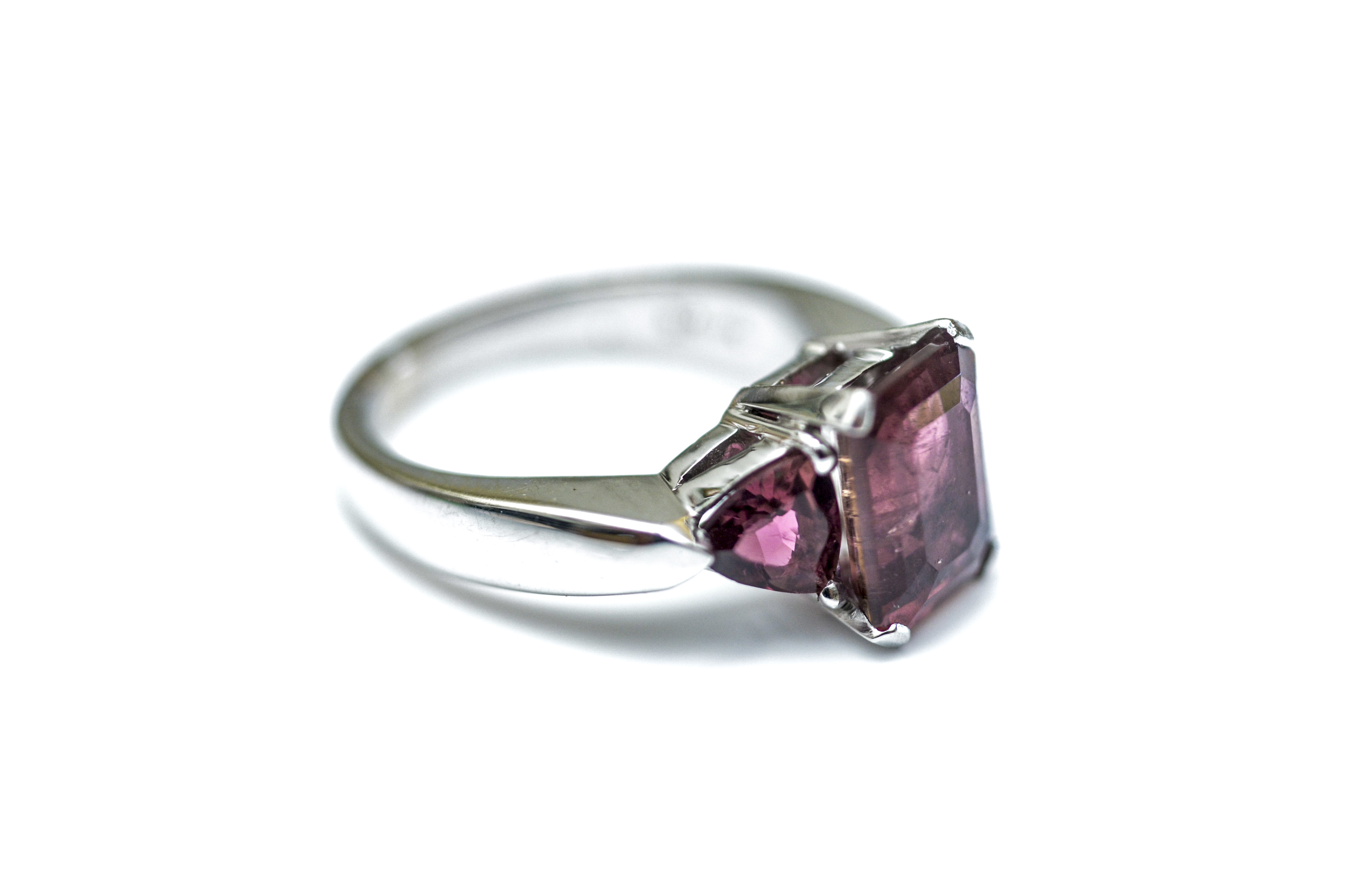 18K White Gold and Pink Tourmaline Ring