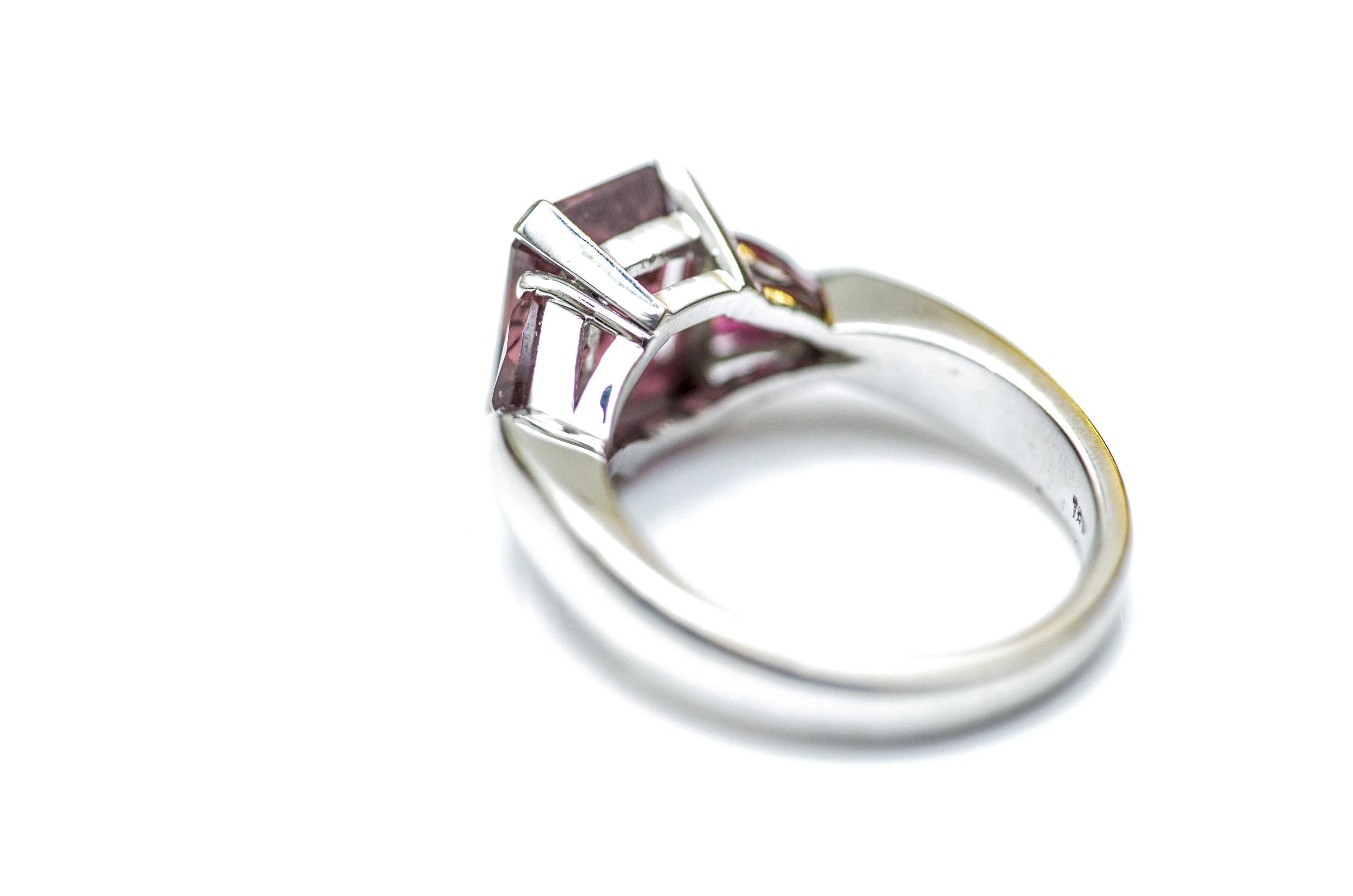 18K White Gold and Pink Tourmaline Ring