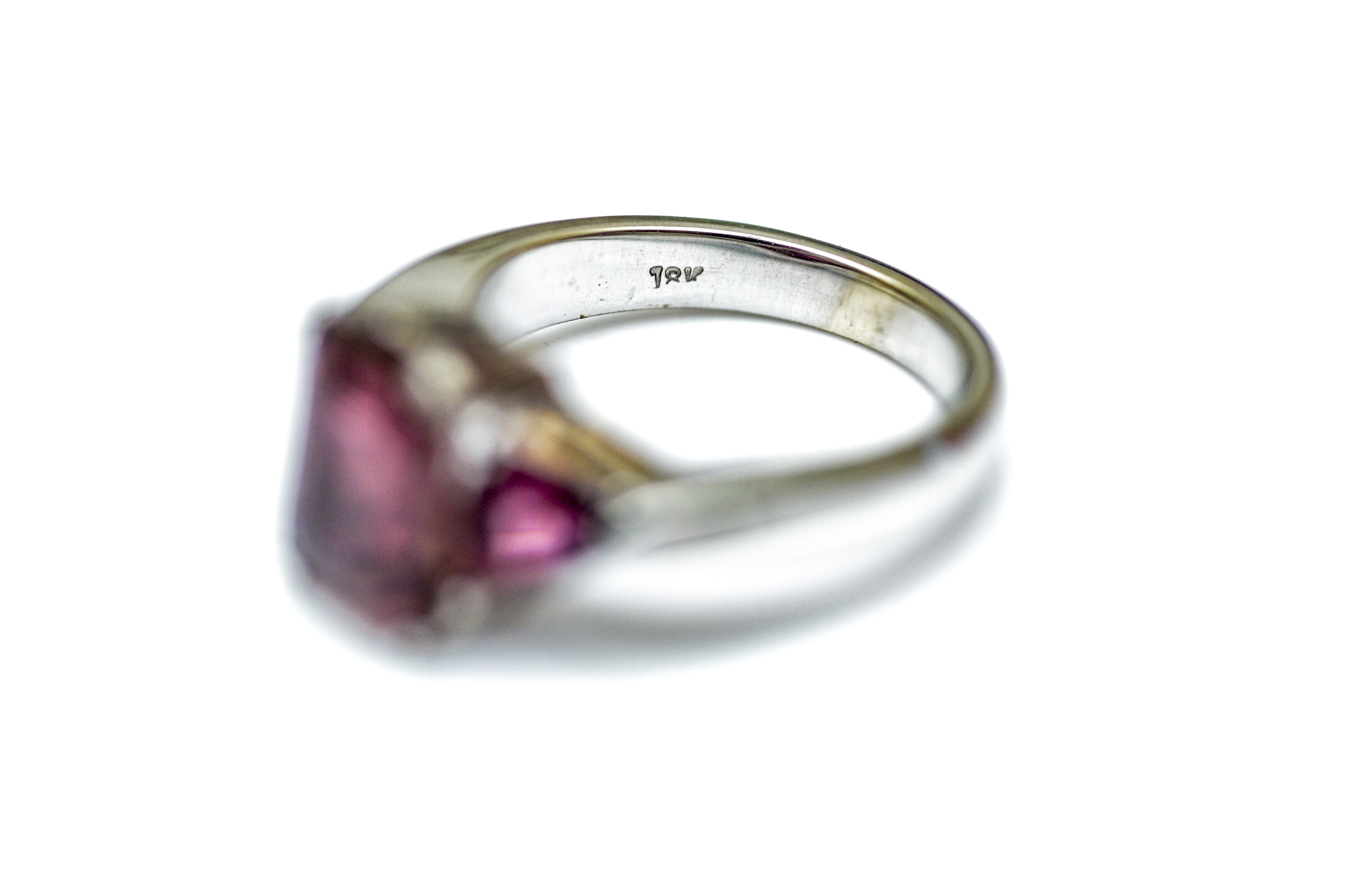 18K White Gold and Pink Tourmaline Ring