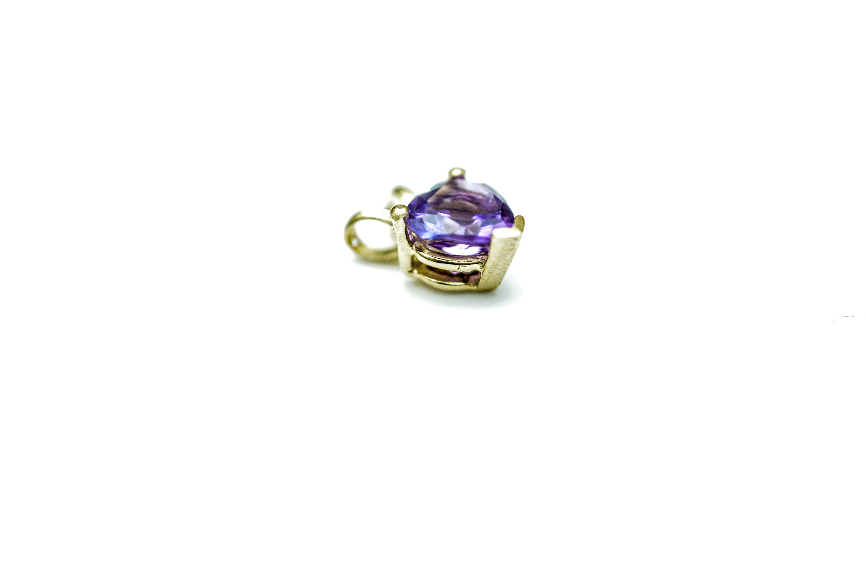 14K Yellow Gold and Amethyst Pendant