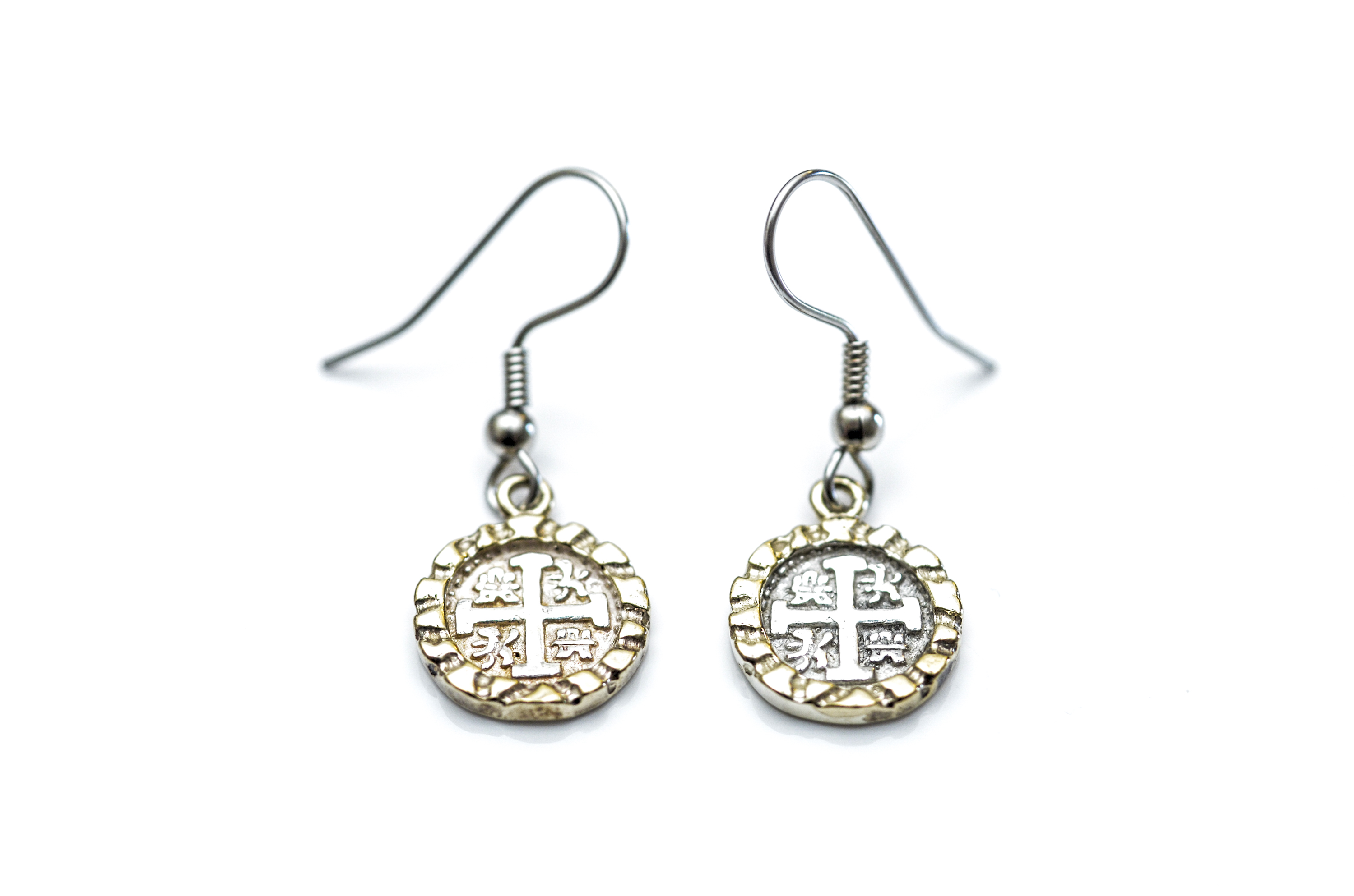 A Pair of Doubloon Style Coin Earrings