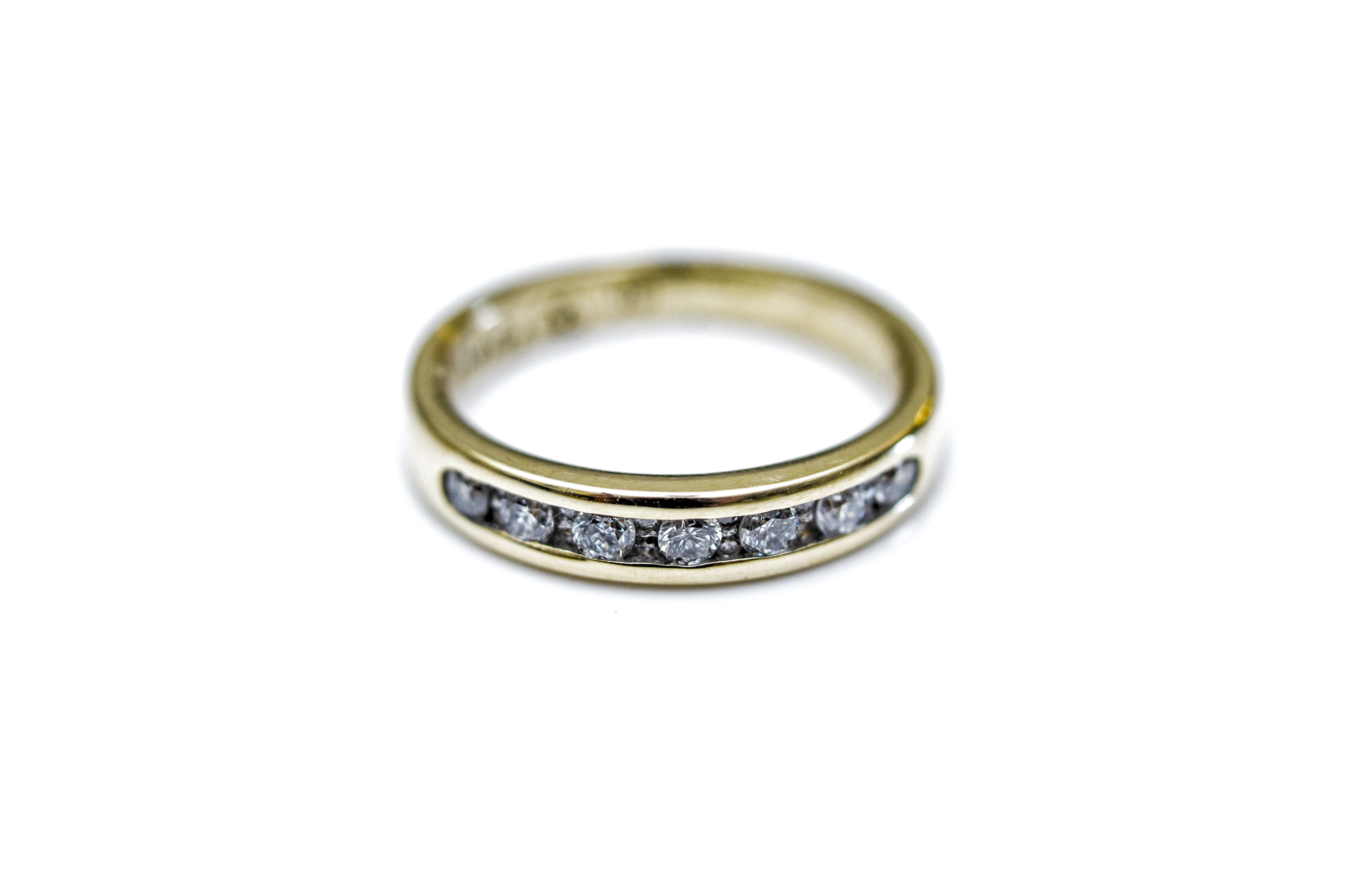 14K Yellow Gold and Diamond Band