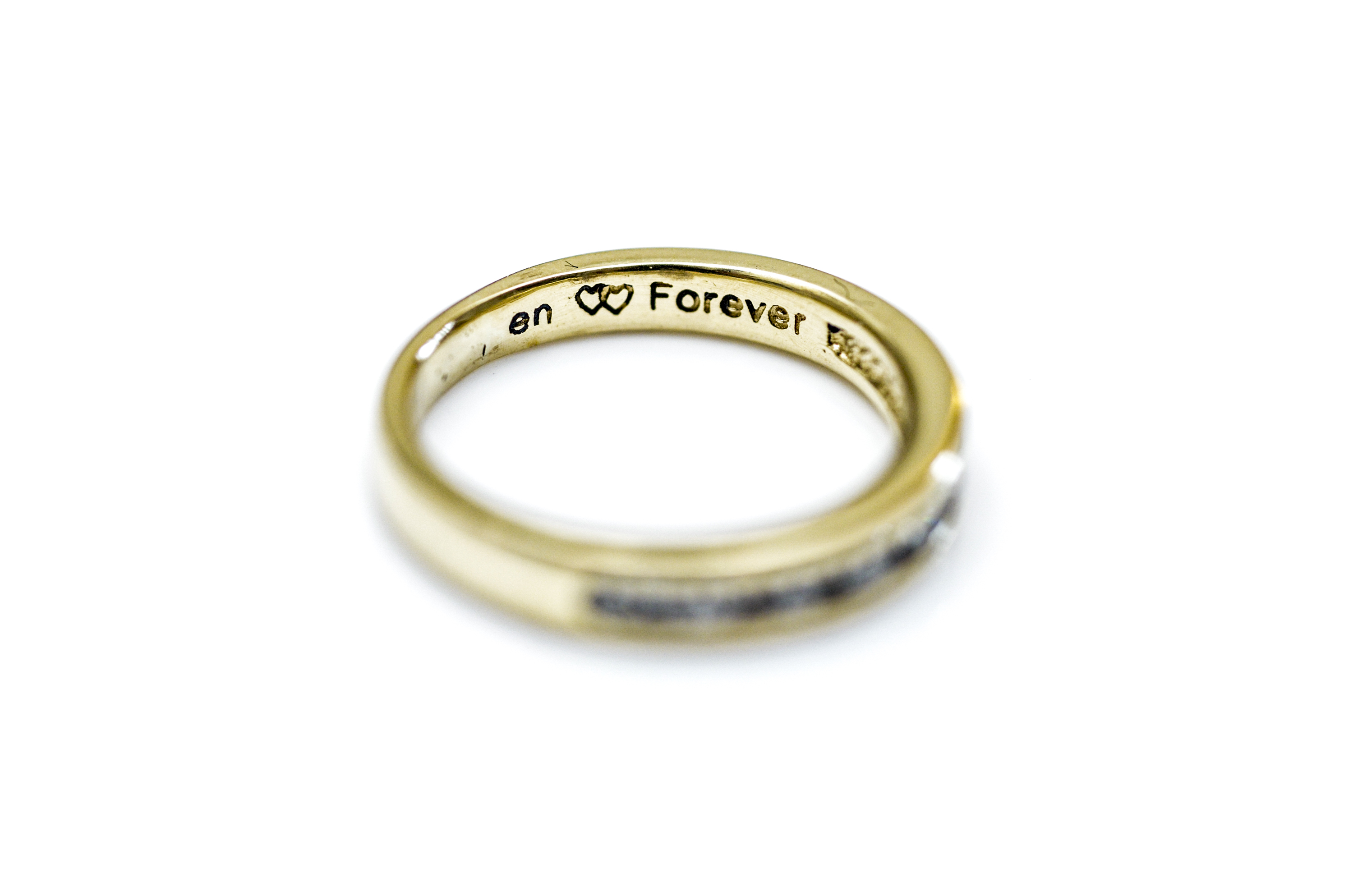 14K Yellow Gold and Diamond Band