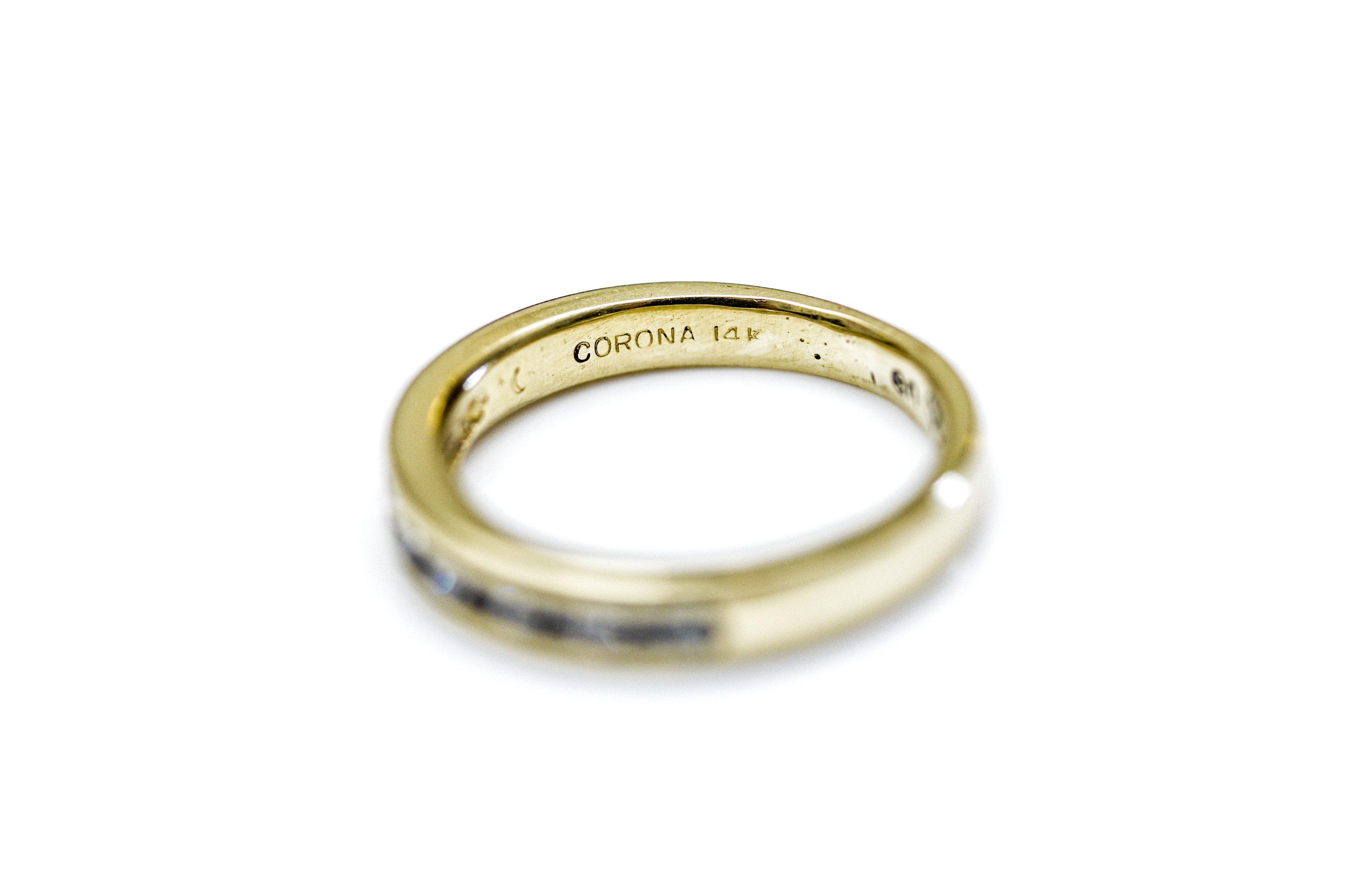 14K Yellow Gold and Diamond Band