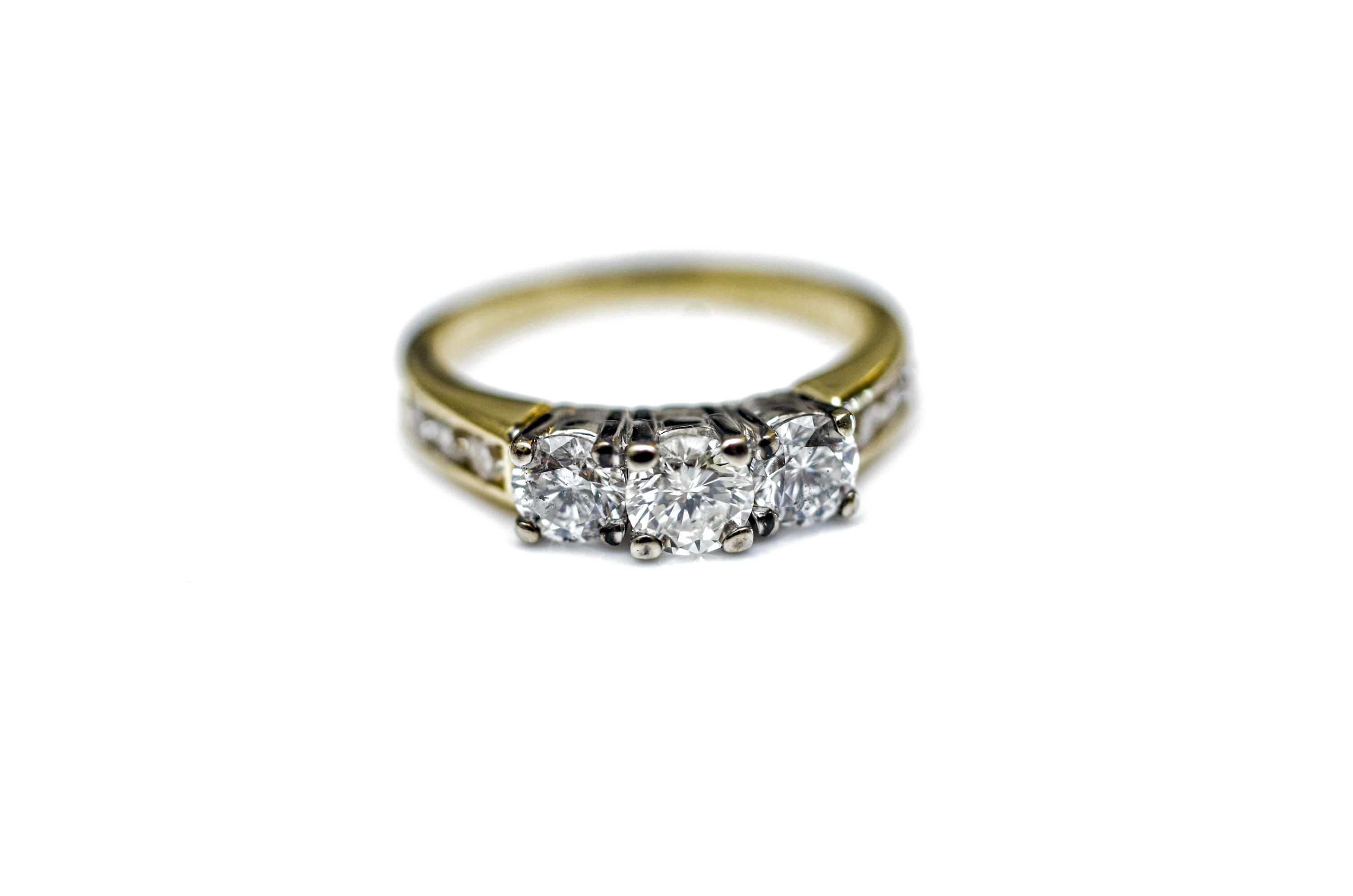 14K Yellow Gold and Diamond Engagement Style Ring