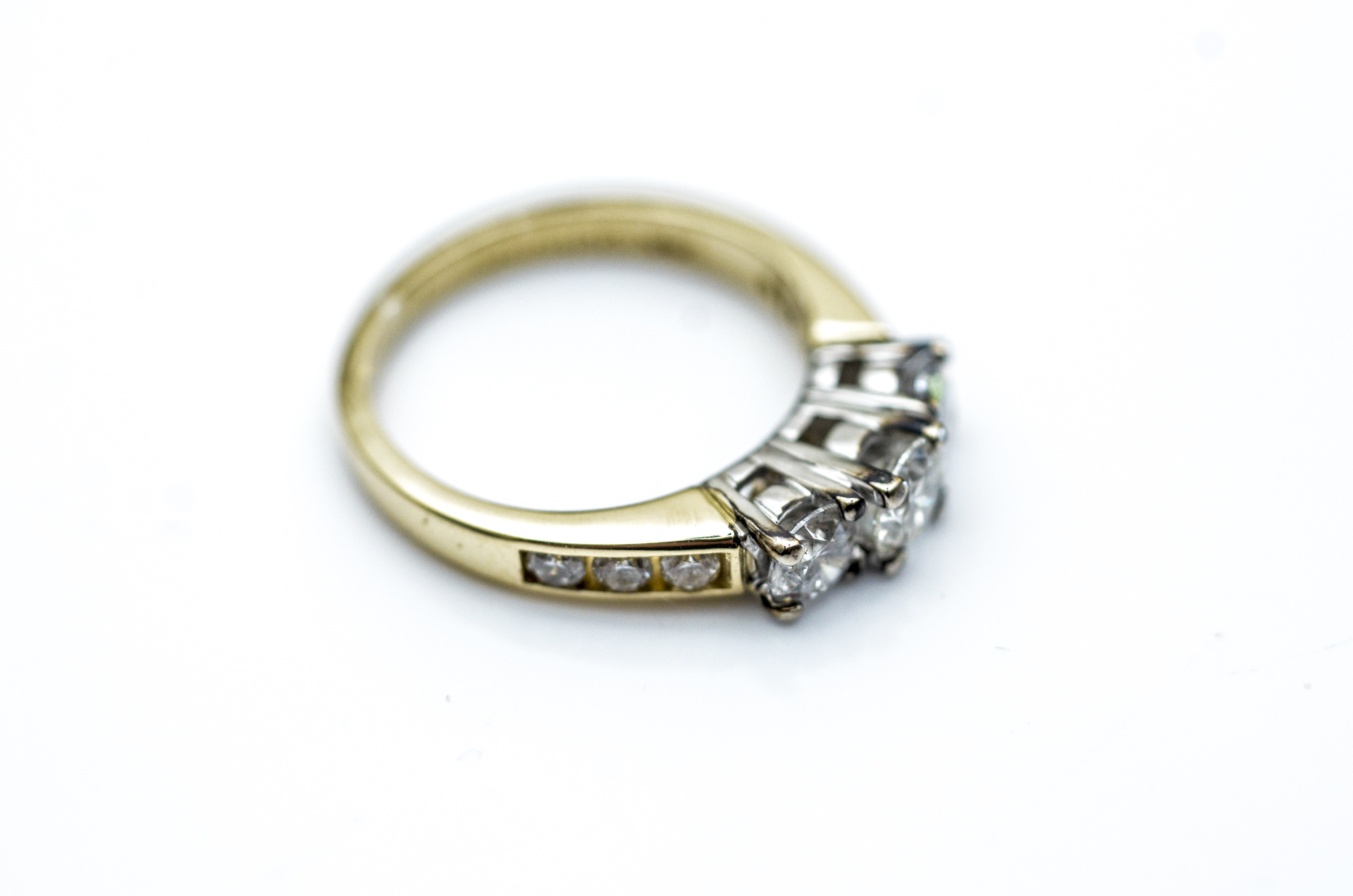 14K Yellow Gold and Diamond Engagement Style Ring