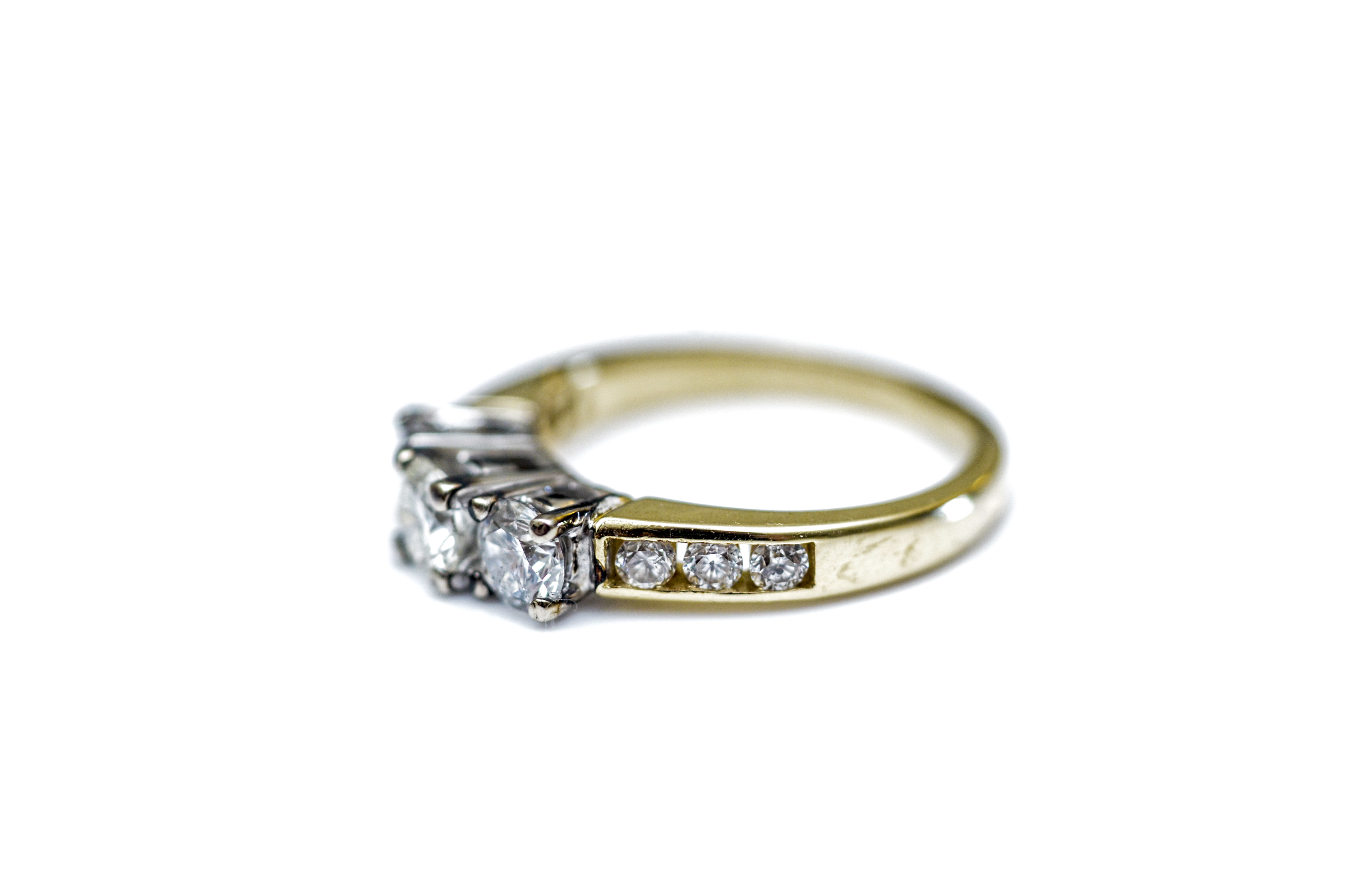 14K Yellow Gold and Diamond Engagement Style Ring