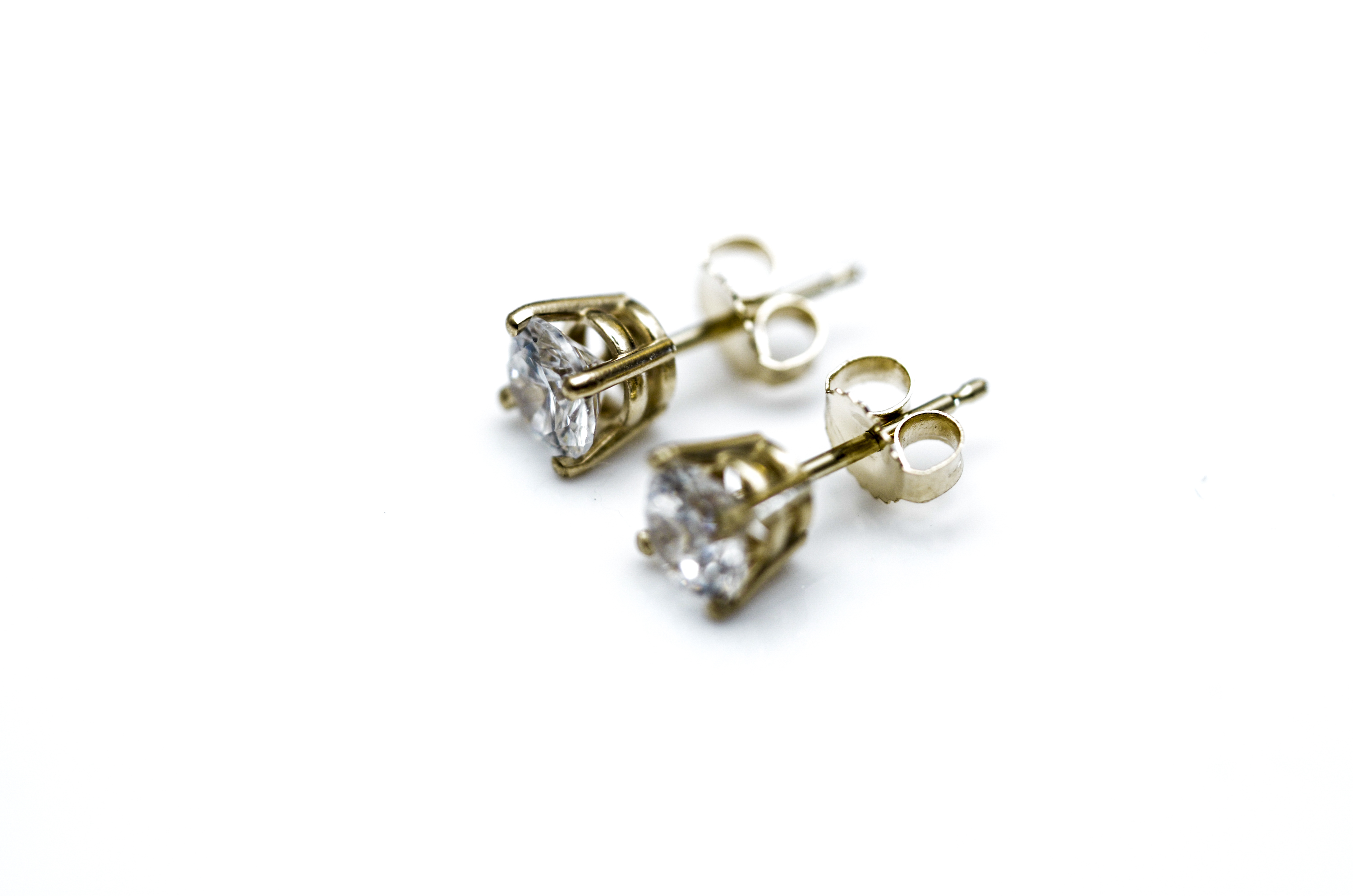 14K Yellow Gold and Cubic Zirconia Earrings