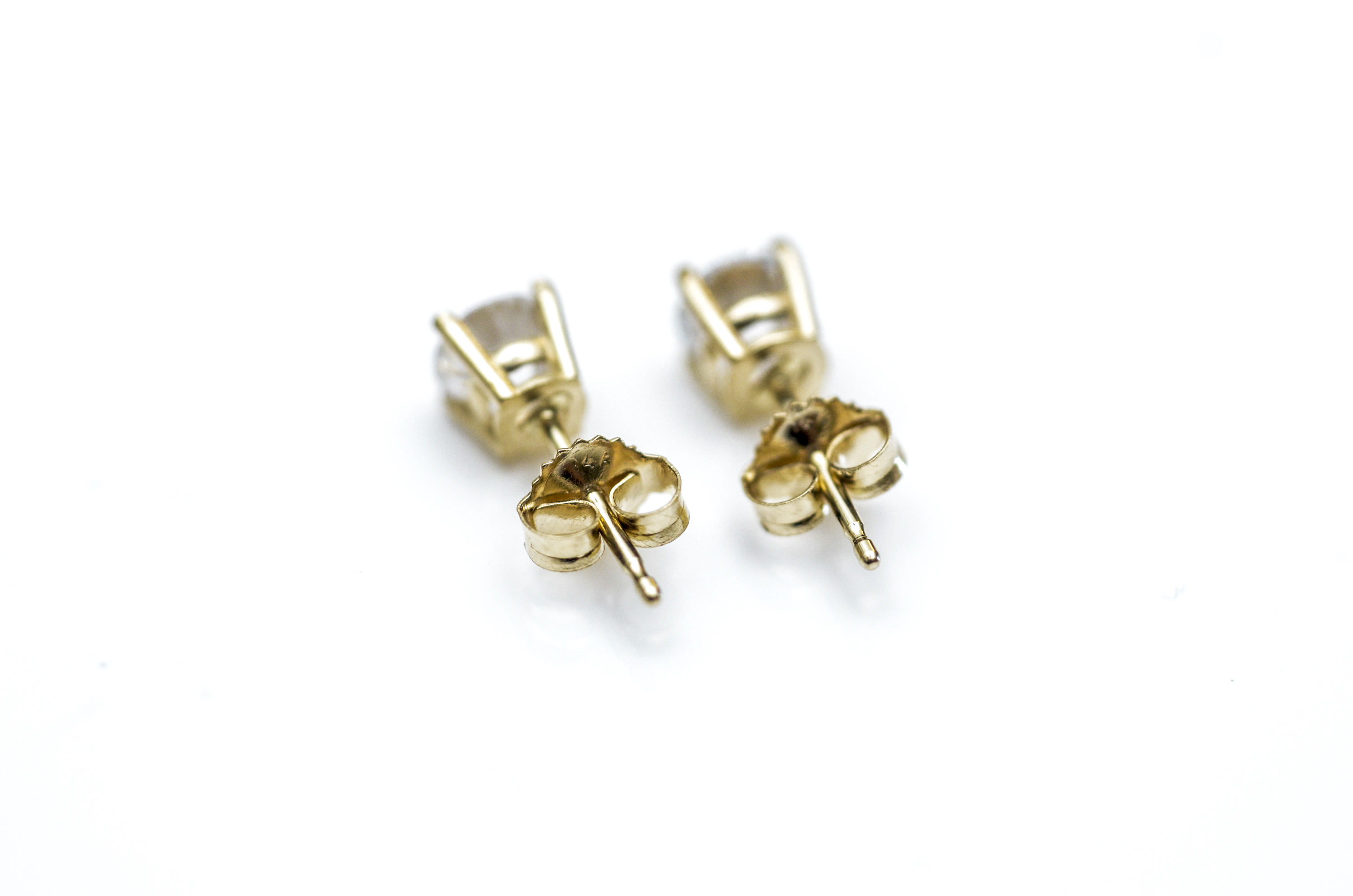 14K Yellow Gold and Cubic Zirconia Earrings