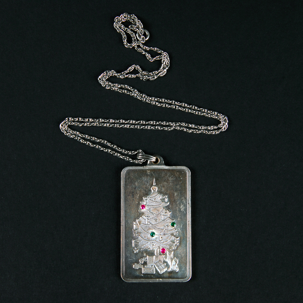 Sterling Silver Franklin Mint "The Christmas Tree" Necklace
