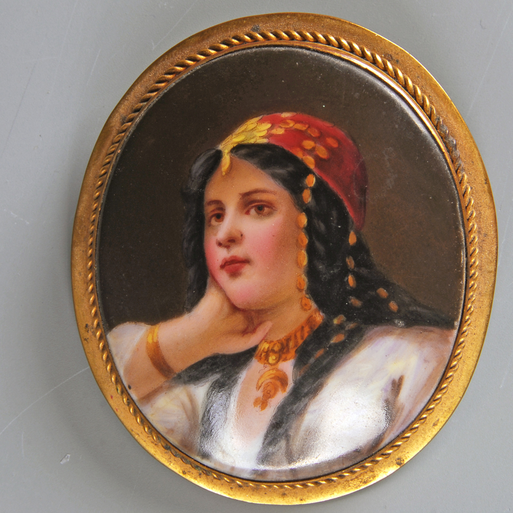 Hand Painted Porcelain Brooch