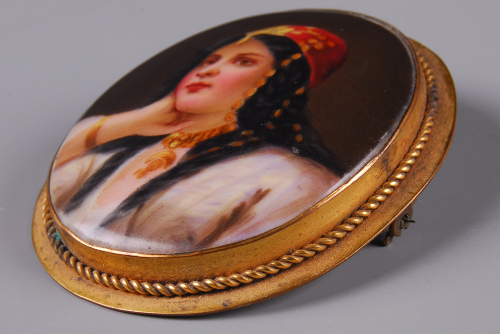 Hand Painted Porcelain Brooch