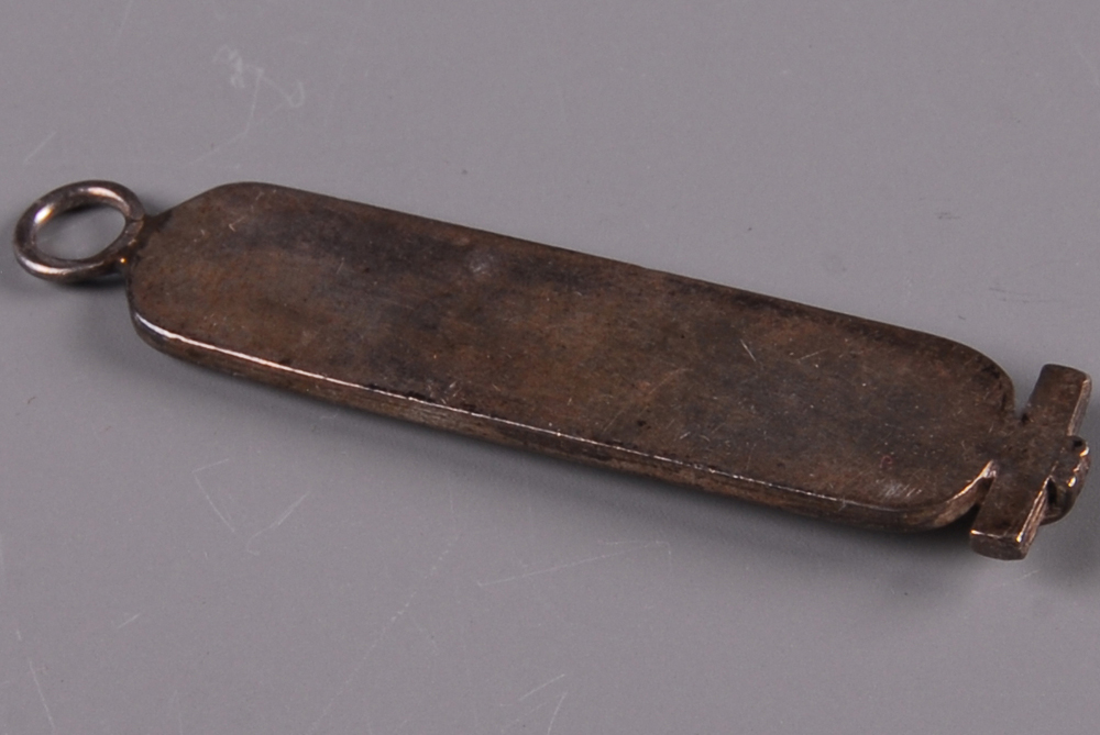 Sterling Silver and 14 Karat Gold Cartouche