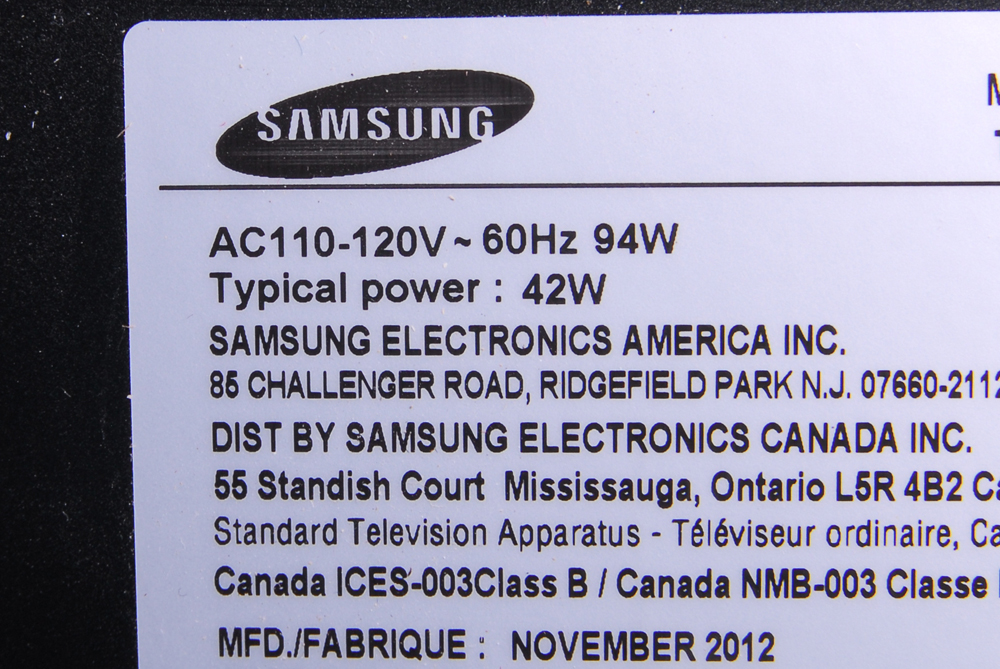 Samsung 46" HD Television