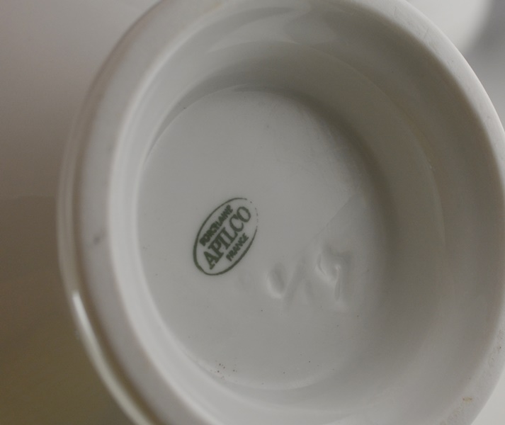 Apilco Porcelain Soup Tureen With Soup Bowls