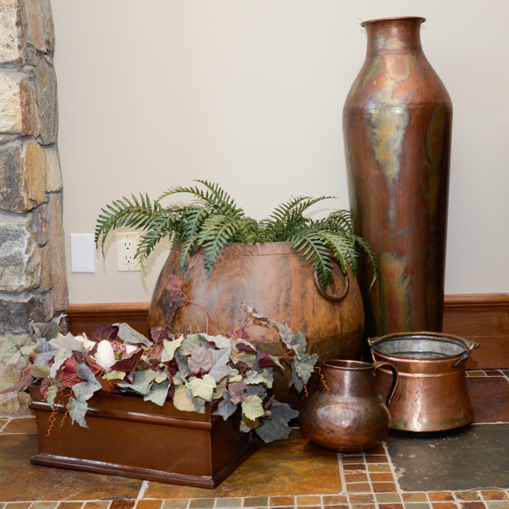 Five Fine Copper Canisters and Vessels