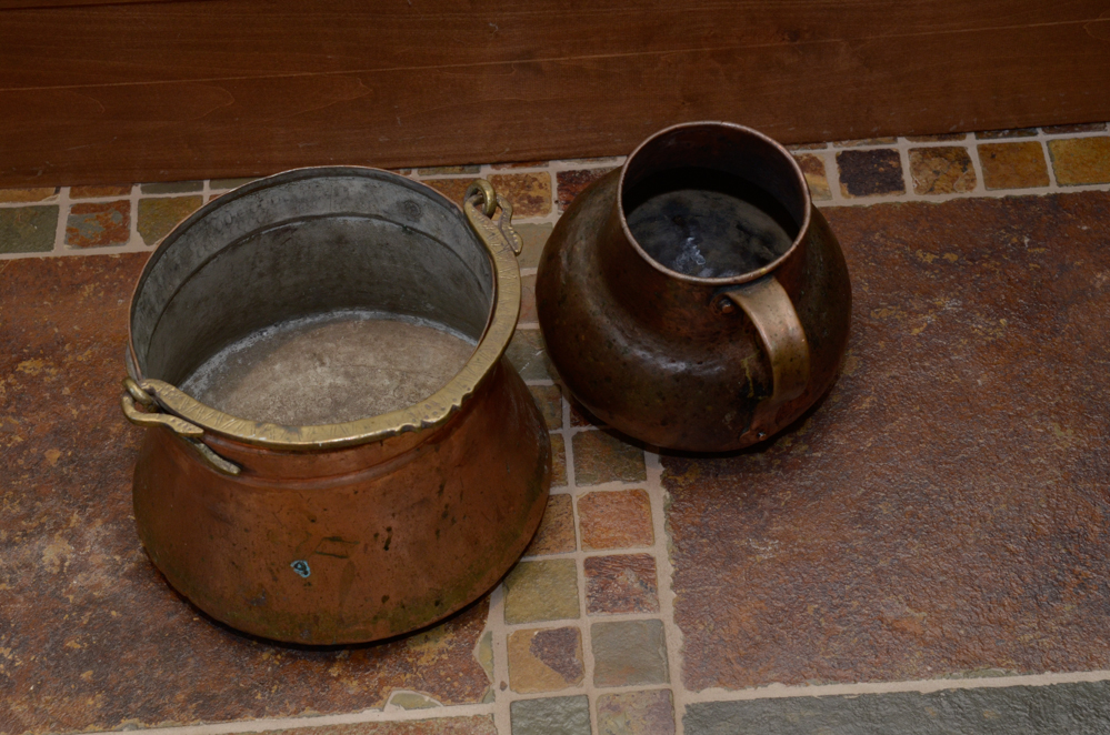 Five Fine Copper Canisters and Vessels