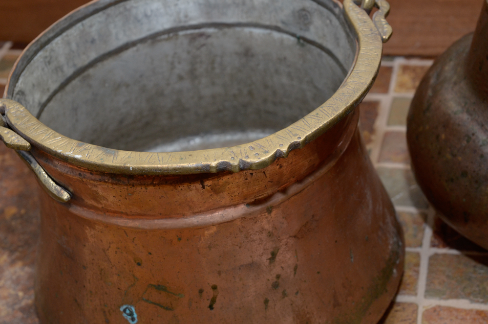 Five Fine Copper Canisters and Vessels