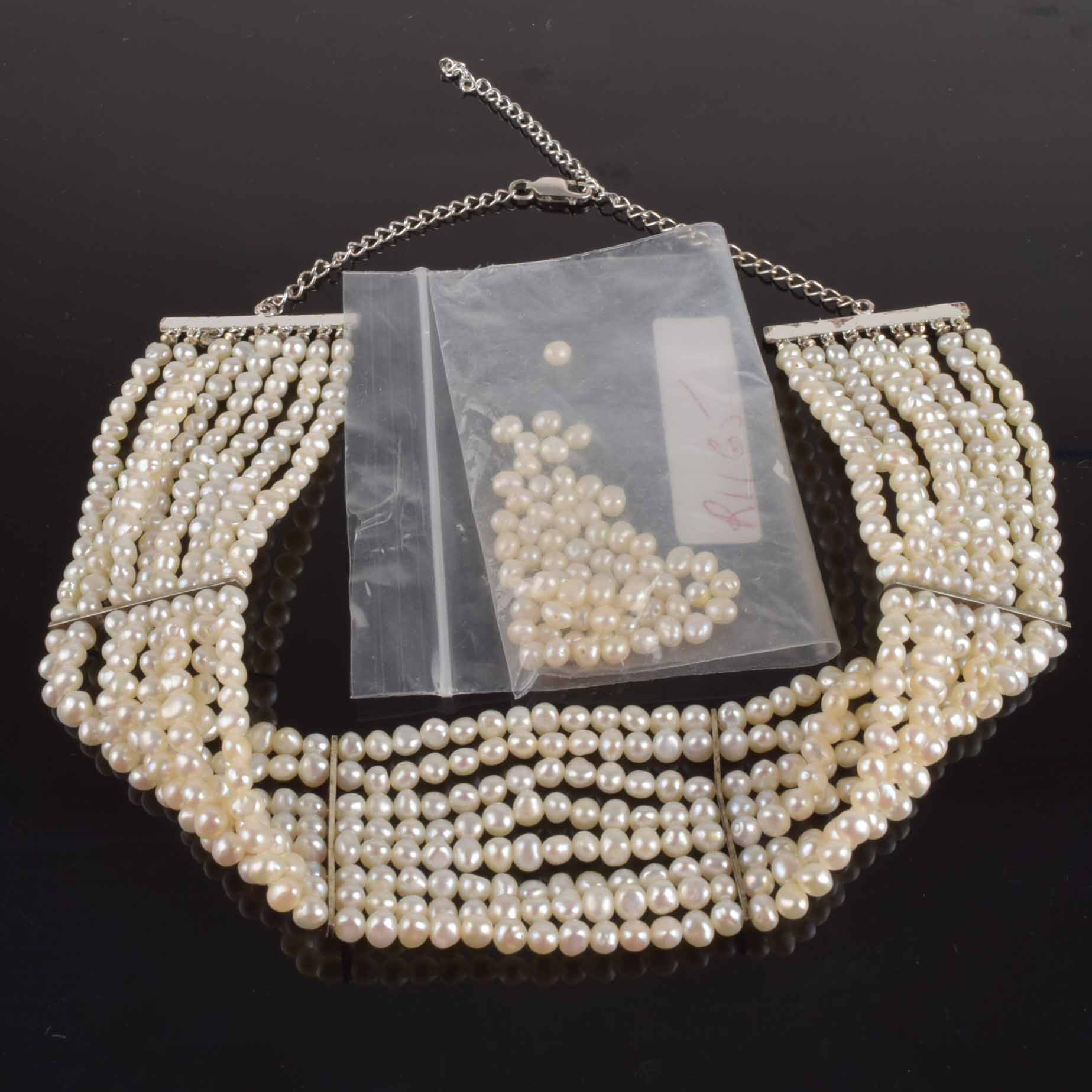 Faux and Cultured Pearl Necklaces and Bracelet