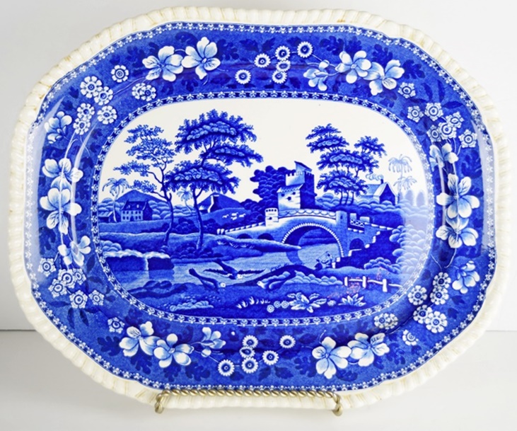 Copeland "Spode's Tower" Blue and White Transferware, Platters and Bowls